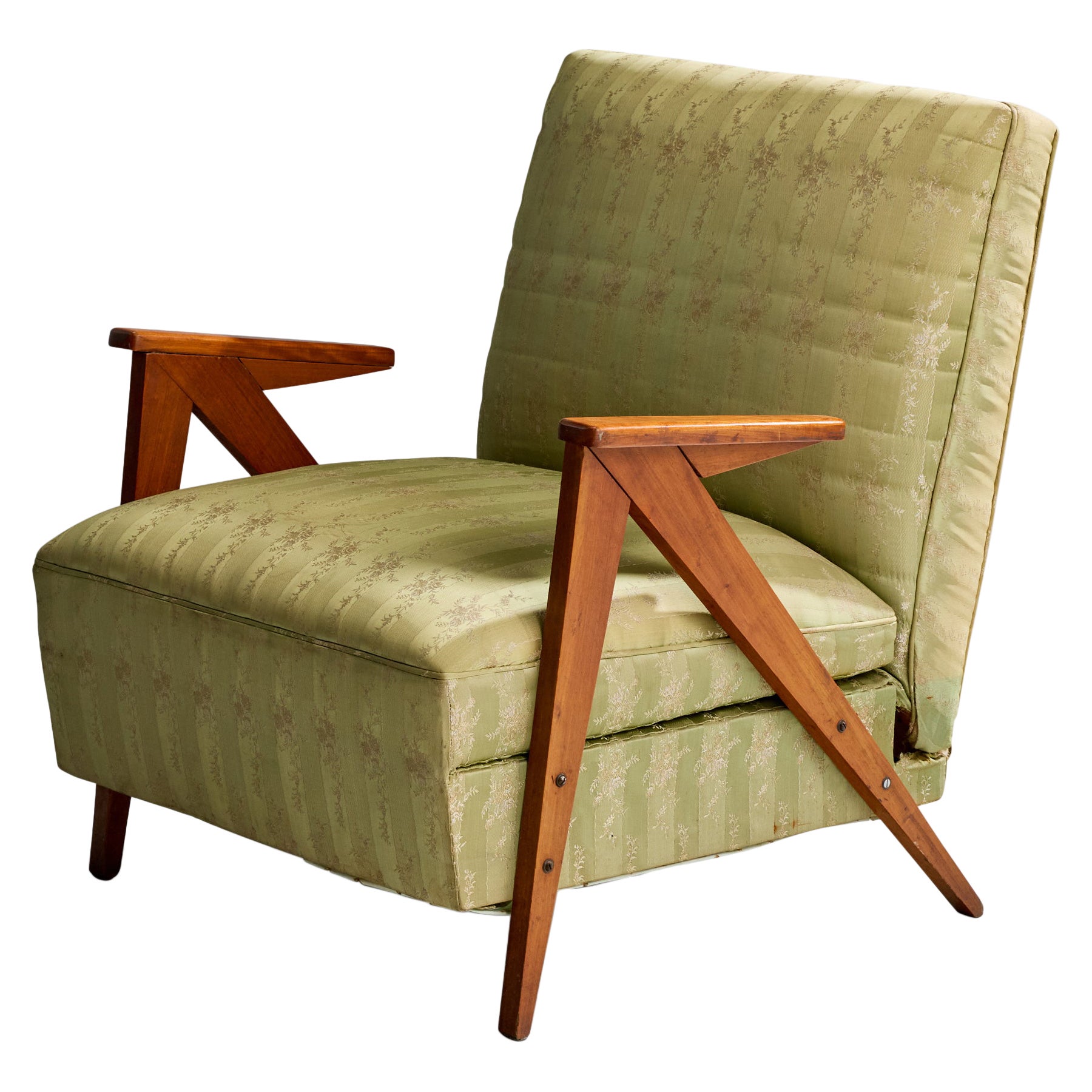 Designer brasiliano, sedia da salotto, Wood, Fabrice, Brasile, anni '1950