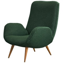 Designer brasiliano, sedia da salotto, Wood, Fabrice, Brasile, anni '1950