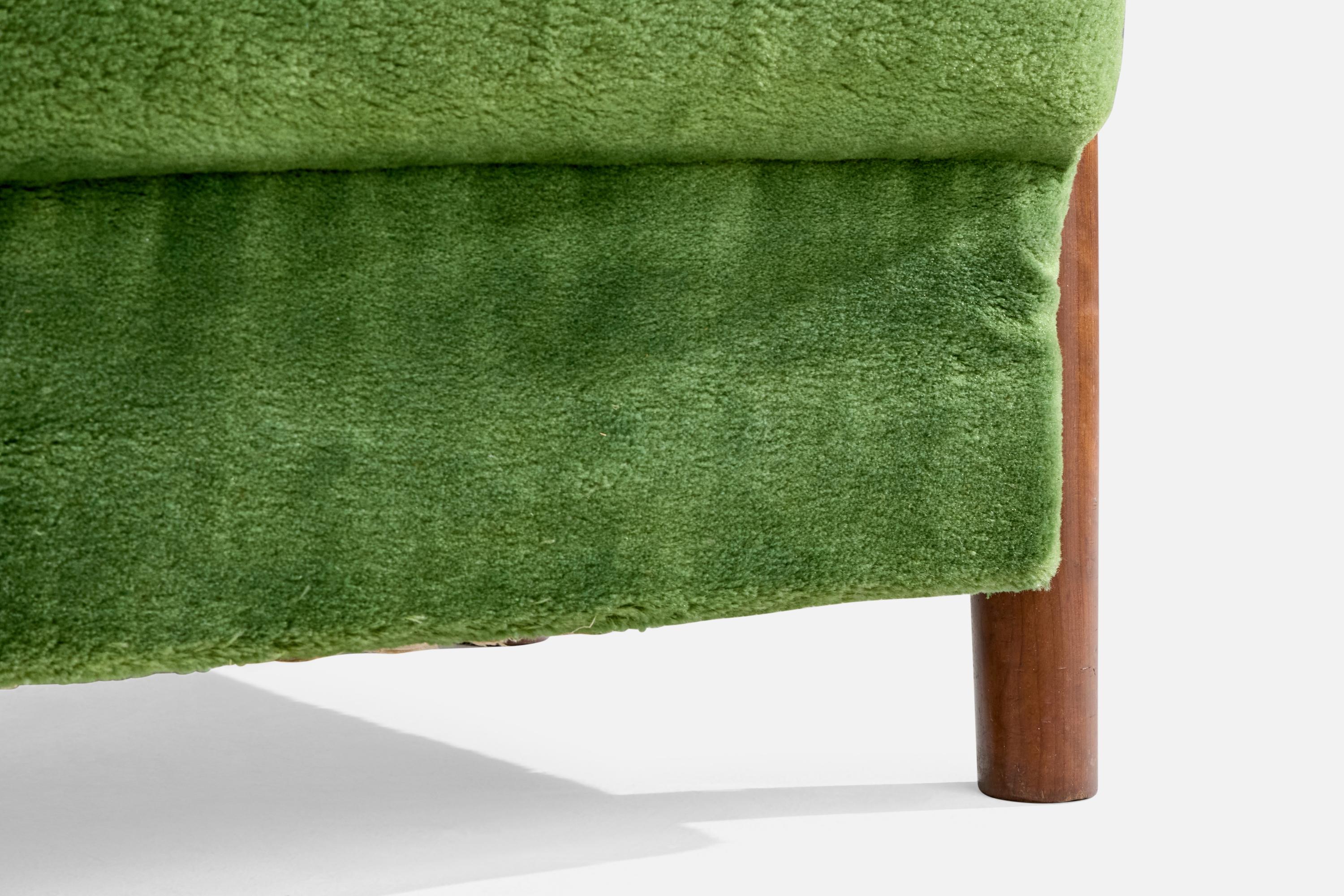Brasilianischer Designer, Loungesessel, Holz, Stoff, Brasilien, 1960er Jahre im Angebot 7