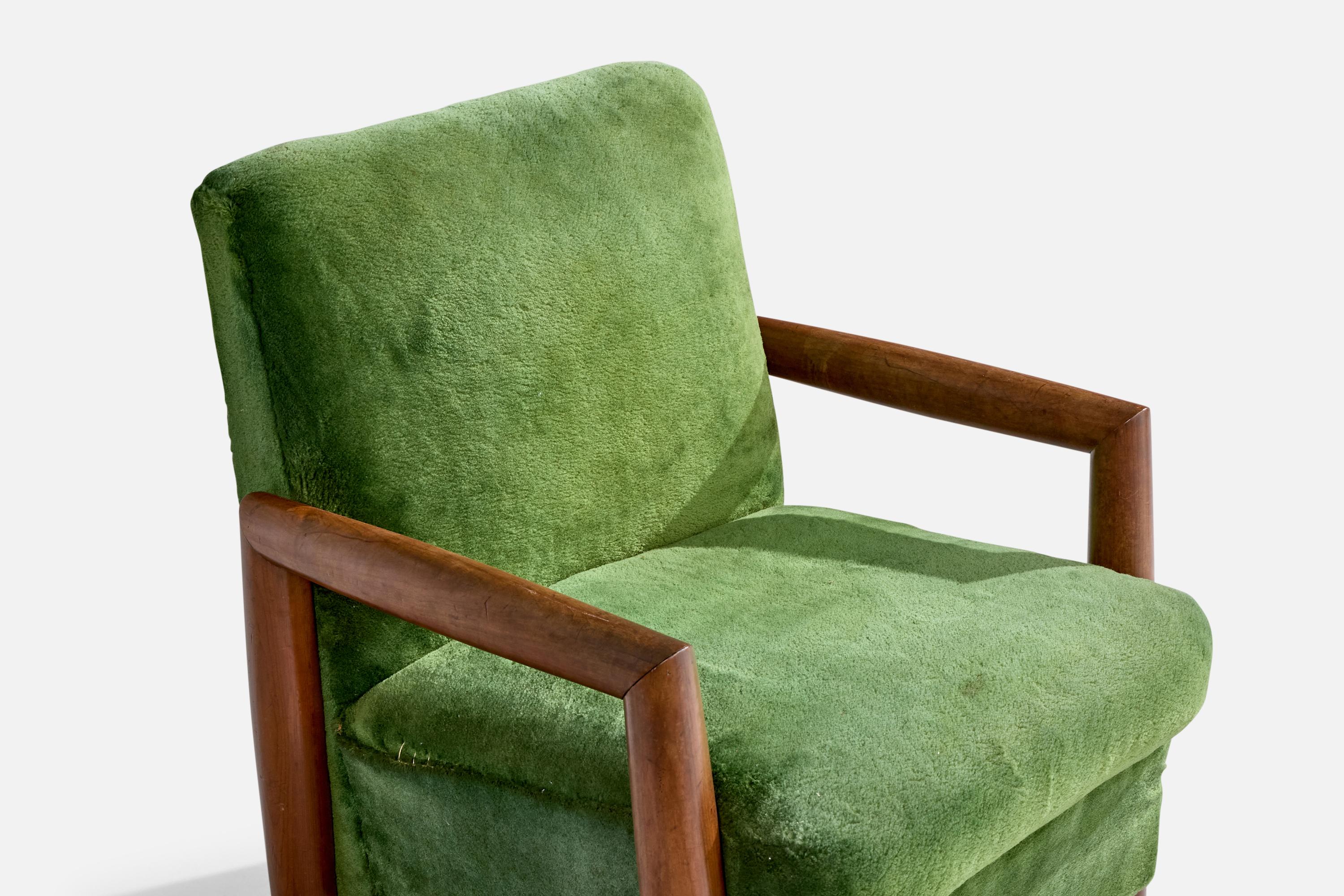 Brasilianischer Designer, Loungesessel, Holz, Stoff, Brasilien, 1960er Jahre im Angebot 2