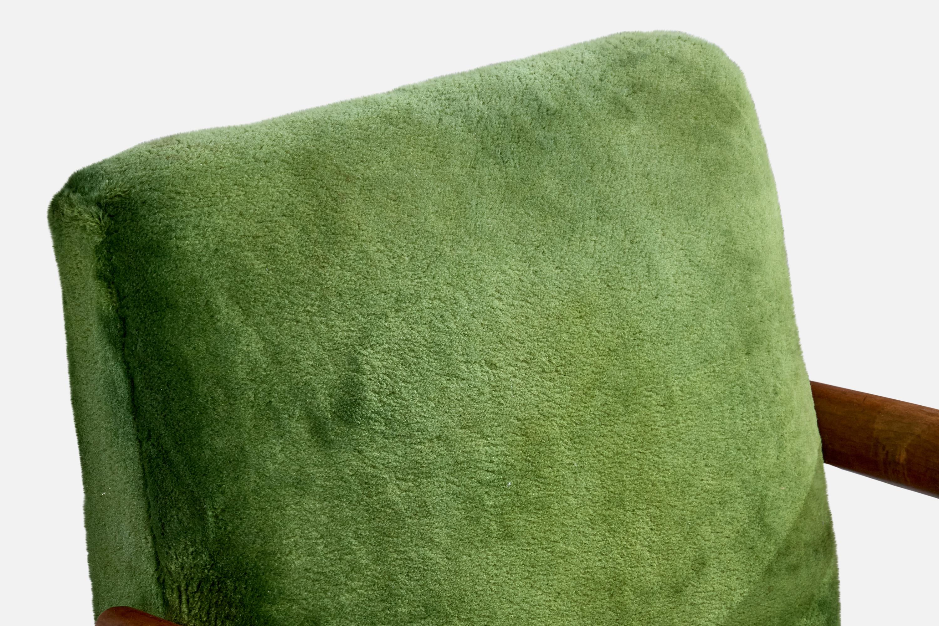 Brasilianischer Designer, Loungesessel, Holz, Stoff, Brasilien, 1960er Jahre im Angebot 3