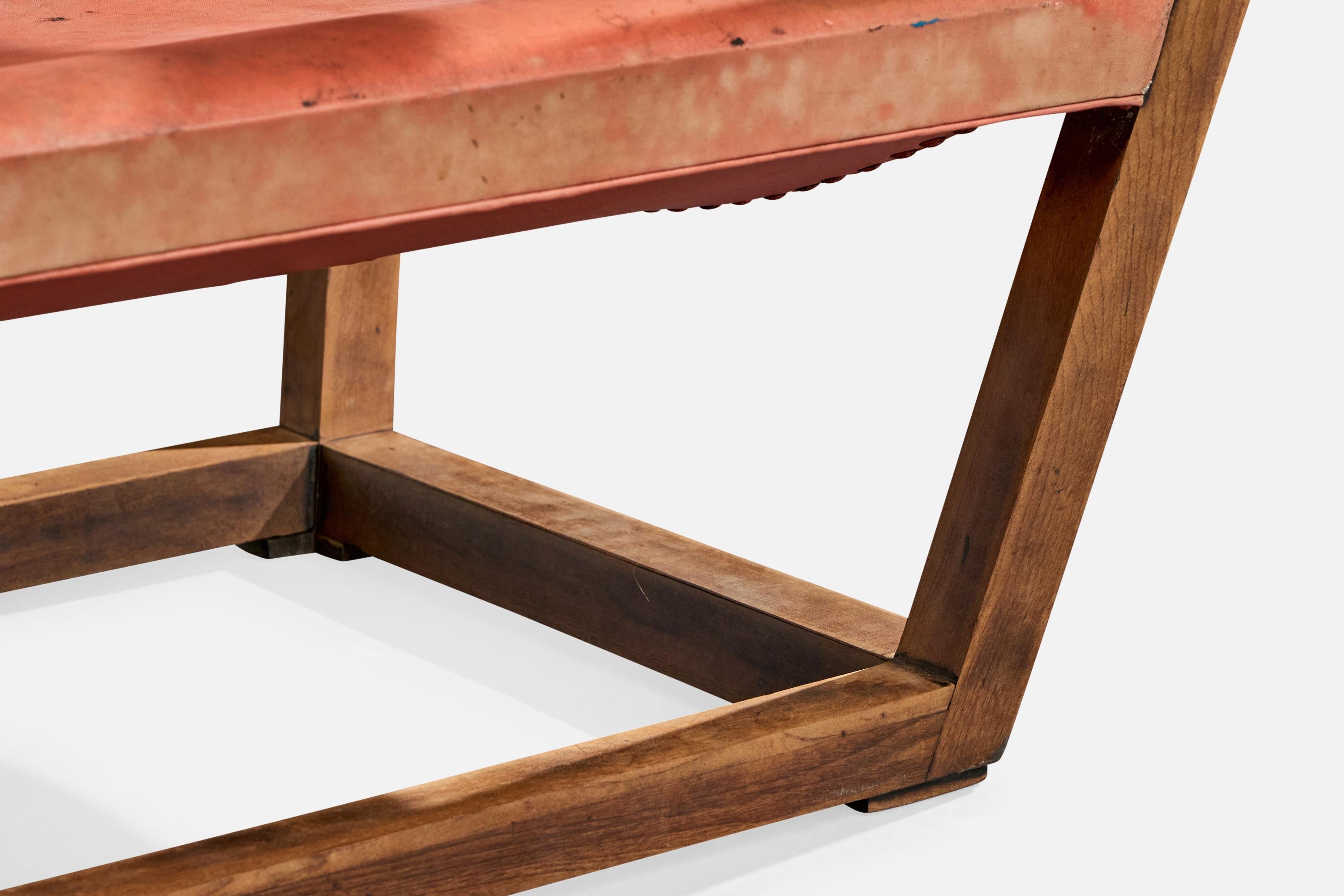 Brasilianischer Designer, Loungesessel, Holz, Leder, Brasilien, 1950er Jahre im Angebot 8