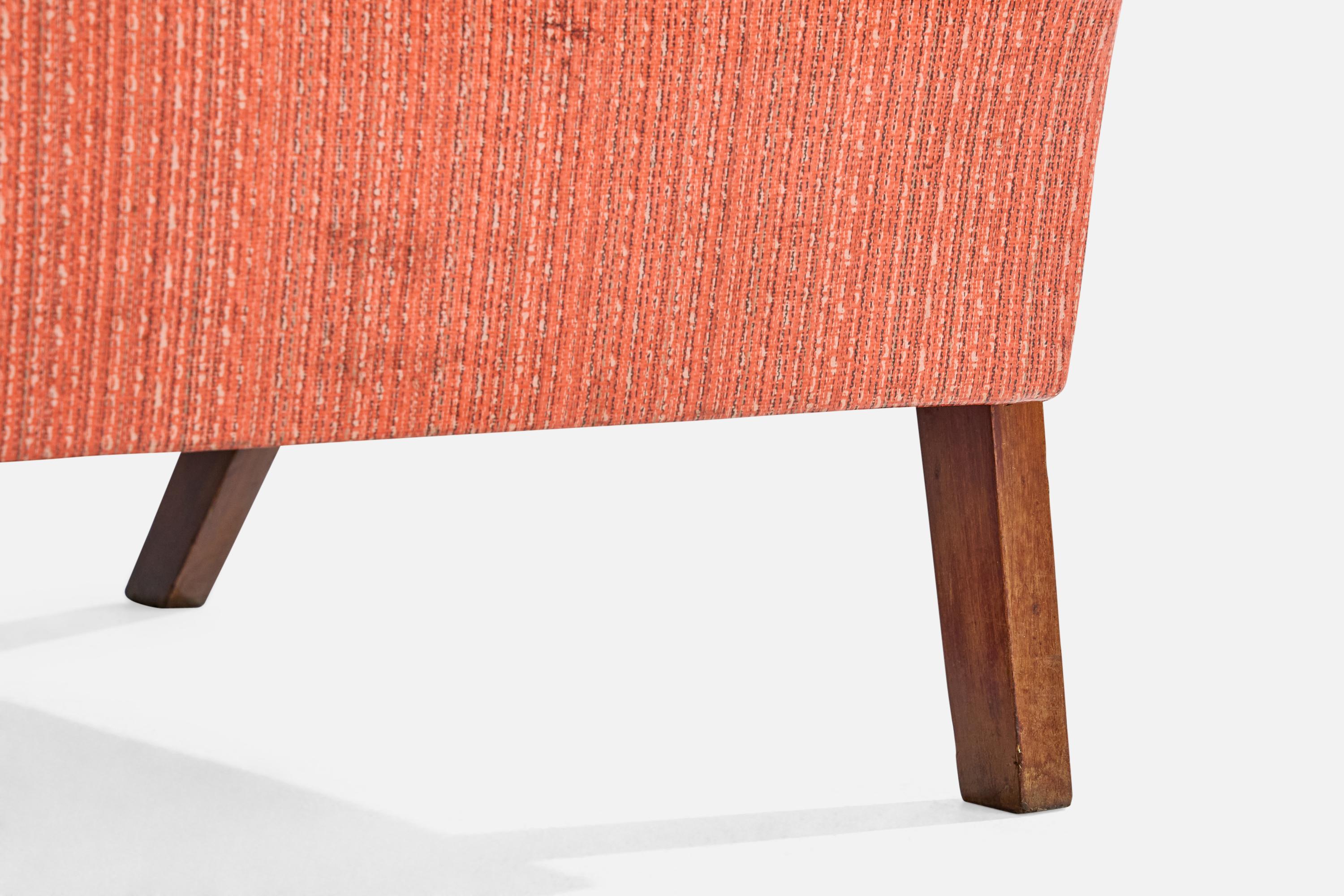 Mid-20th Century Brazilian Designer, Lounge Chair, Wood, Vinyl, Brazil, 1950s For Sale