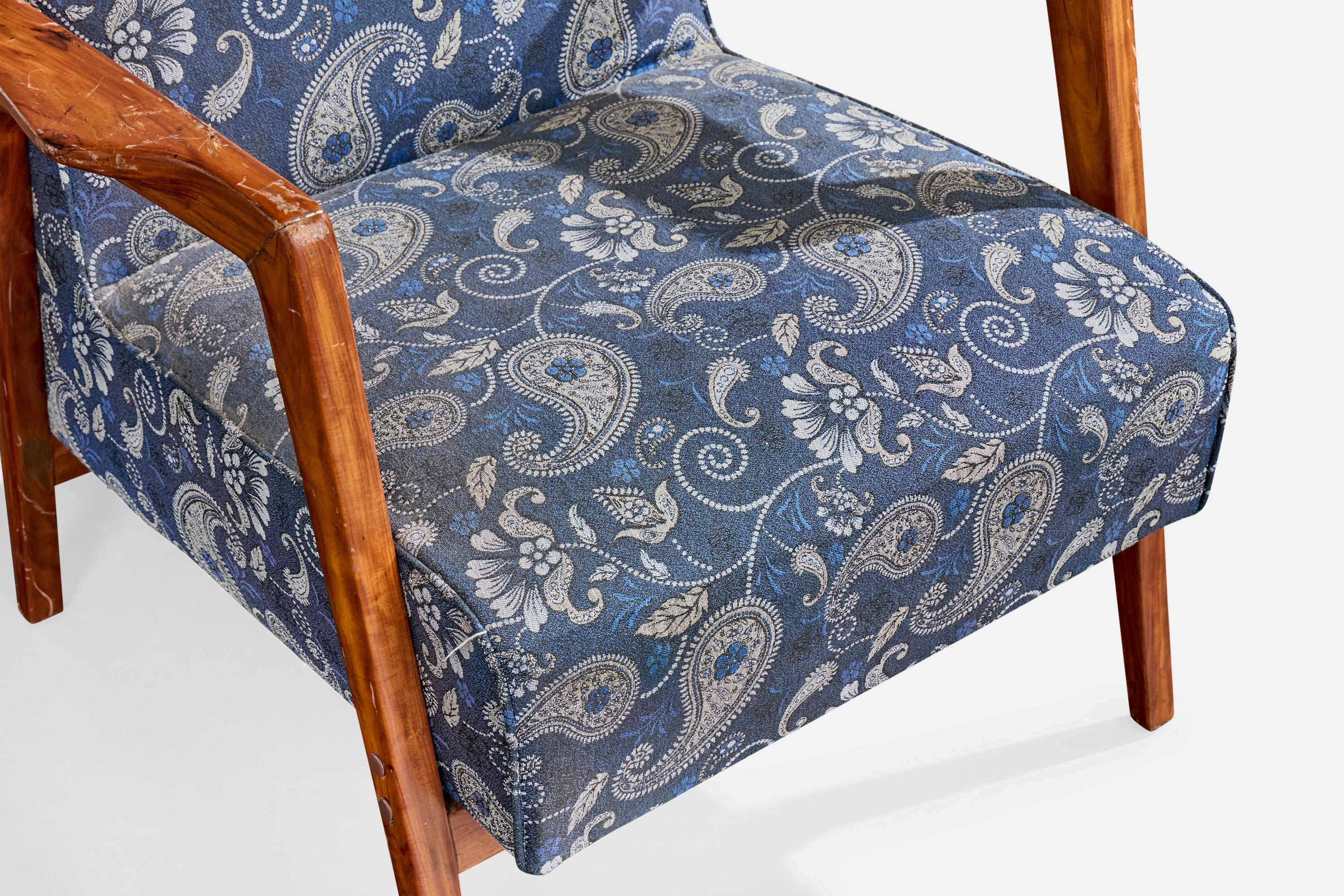 Brasilianischer Designer, Lounge Chairs, Caviúna, Stoff, Brasilien, 1961 im Angebot 6