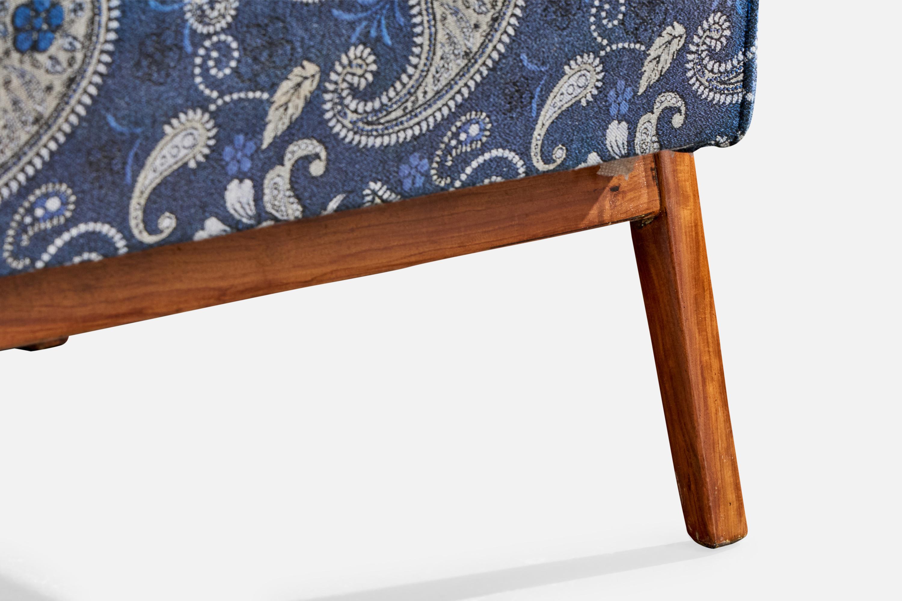 Brasilianischer Designer, Lounge Chairs, Caviúna, Stoff, Brasilien, 1961 im Angebot 8