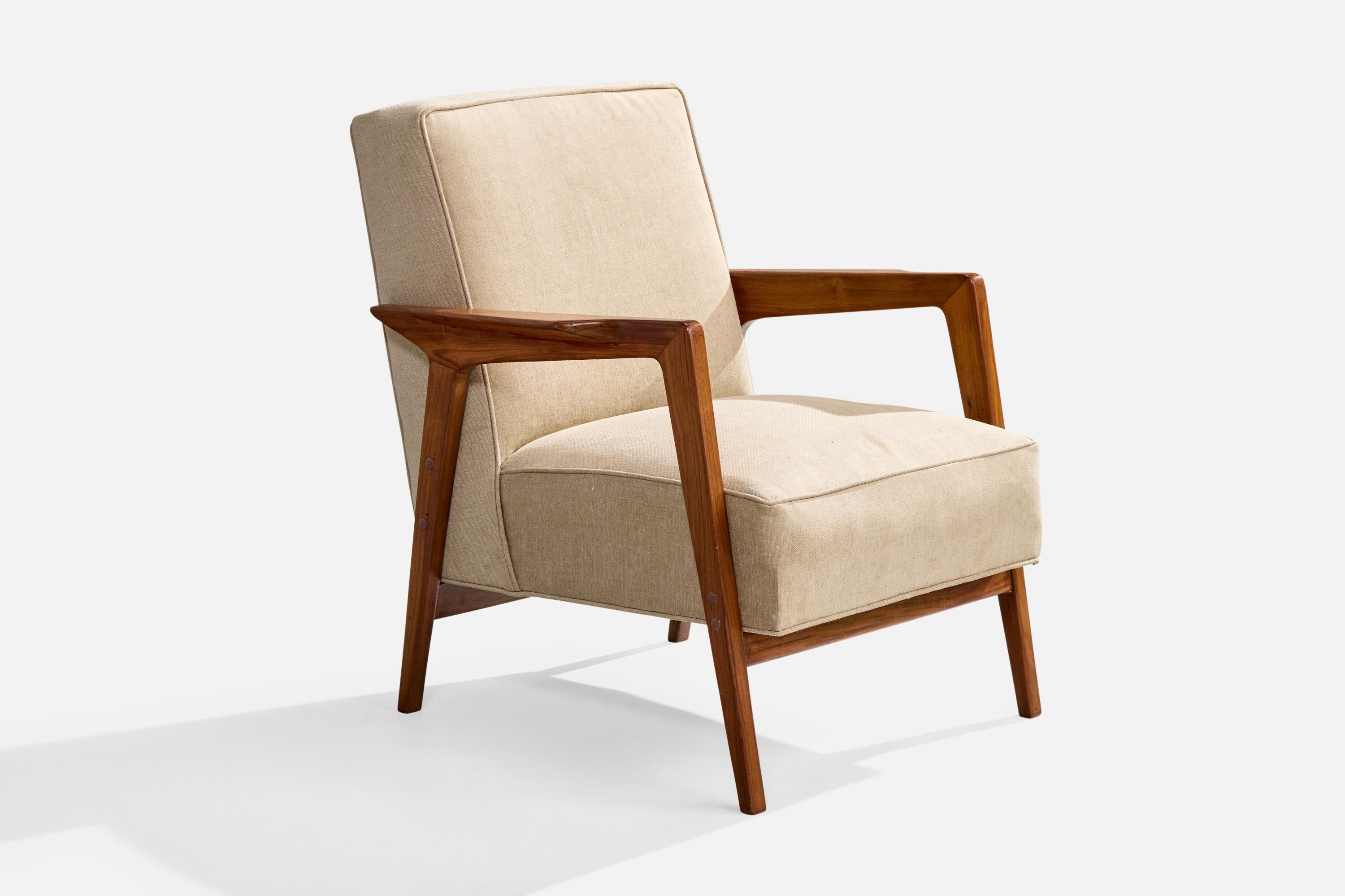Designer brasiliano, Sedie da salotto, Caviúna, Tessuto, Brasile, 1961 In condizioni buone in vendita a High Point, NC