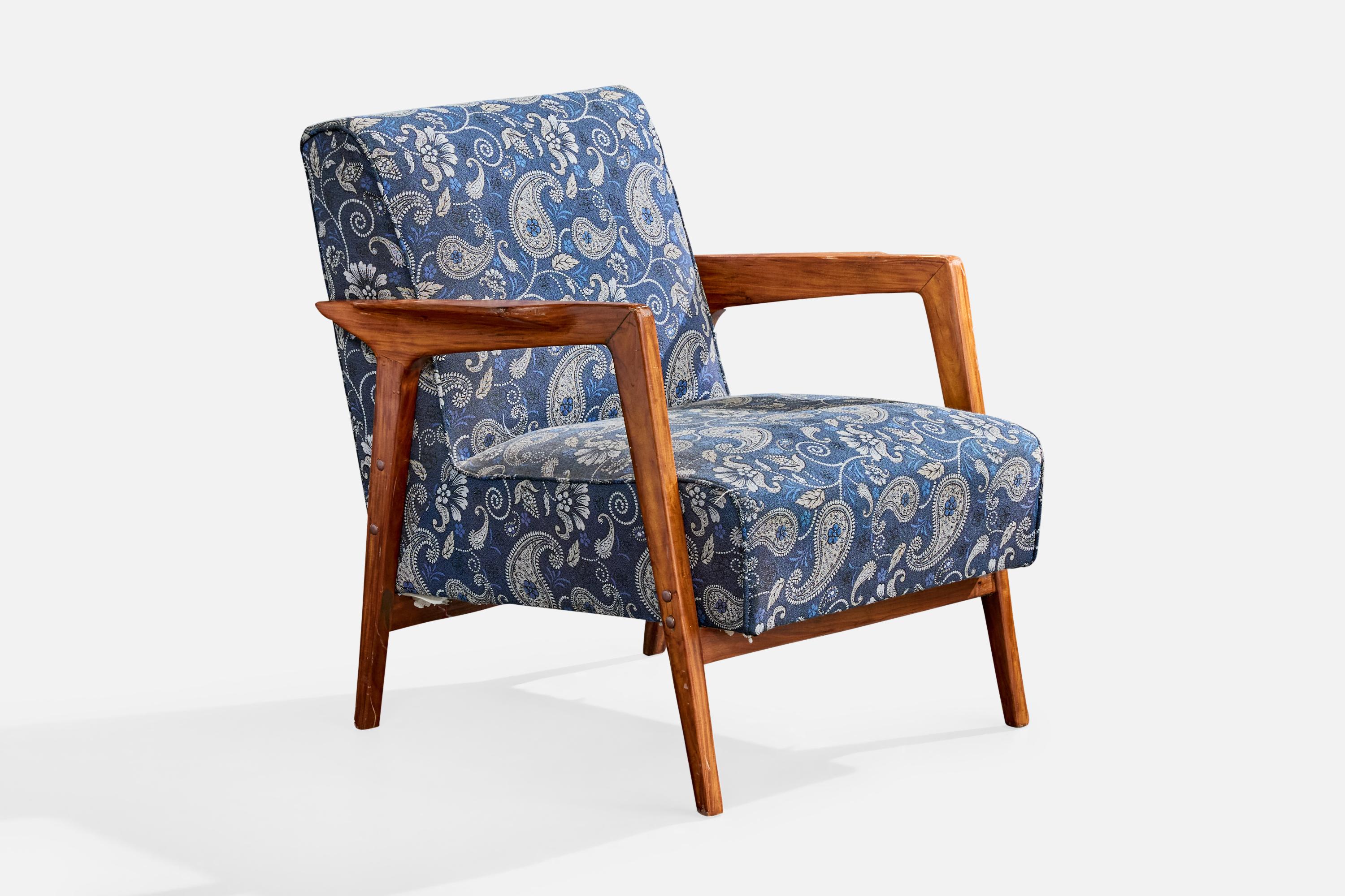 Brasilianischer Designer, Lounge Chairs, Caviúna, Stoff, Brasilien, 1961 (Mitte des 20. Jahrhunderts) im Angebot