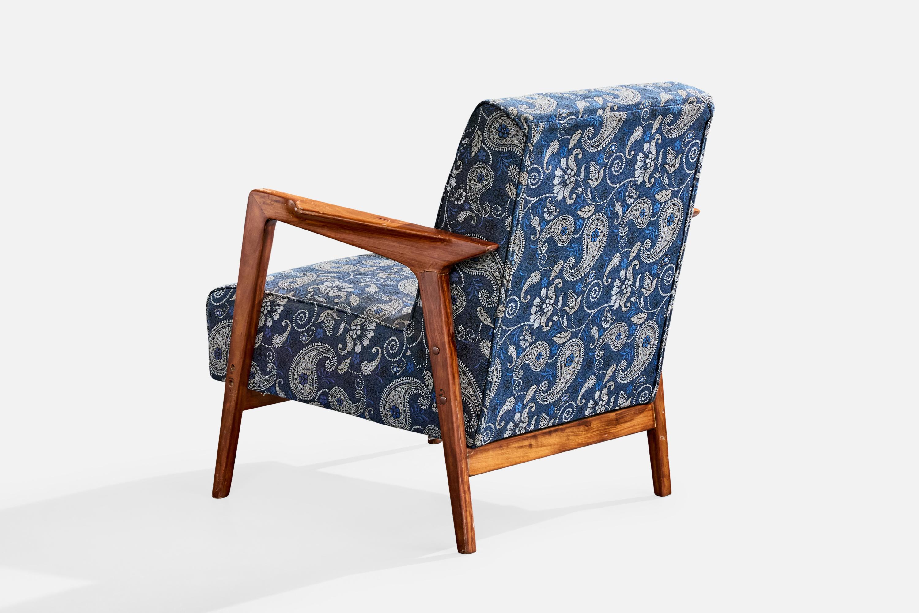 Brasilianischer Designer, Lounge Chairs, Caviúna, Stoff, Brasilien, 1961 im Angebot 1