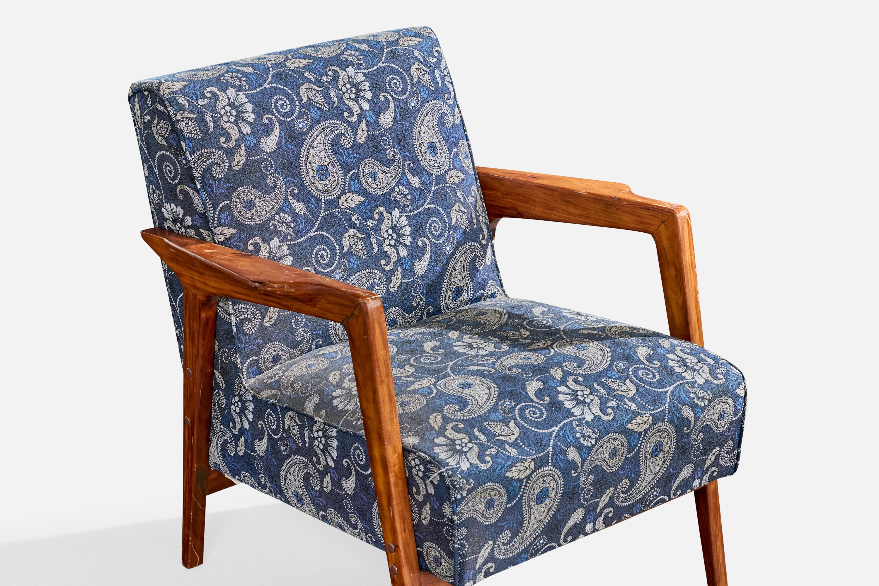 Brasilianischer Designer, Lounge Chairs, Caviúna, Stoff, Brasilien, 1961 im Angebot 3