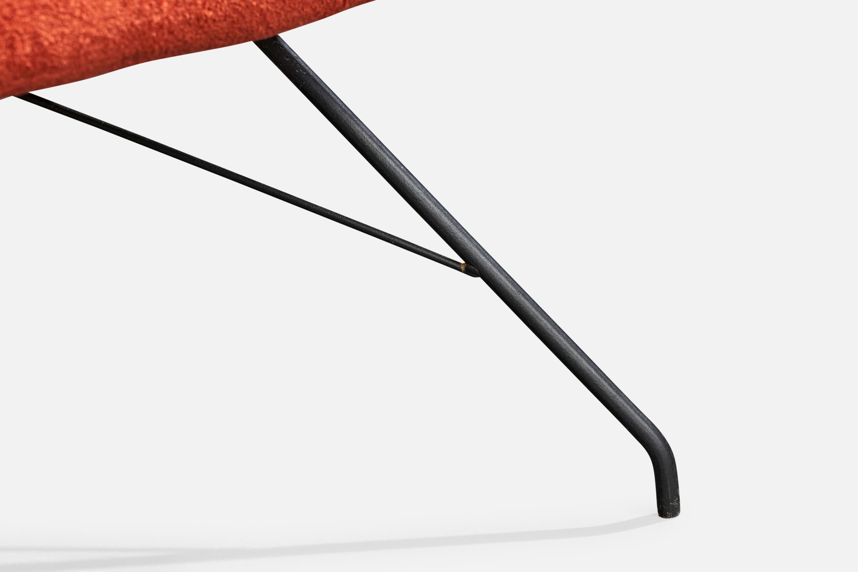 Designer brésilien, chaises longues, fer, tissu, Brésil, années 1950 en vente 6