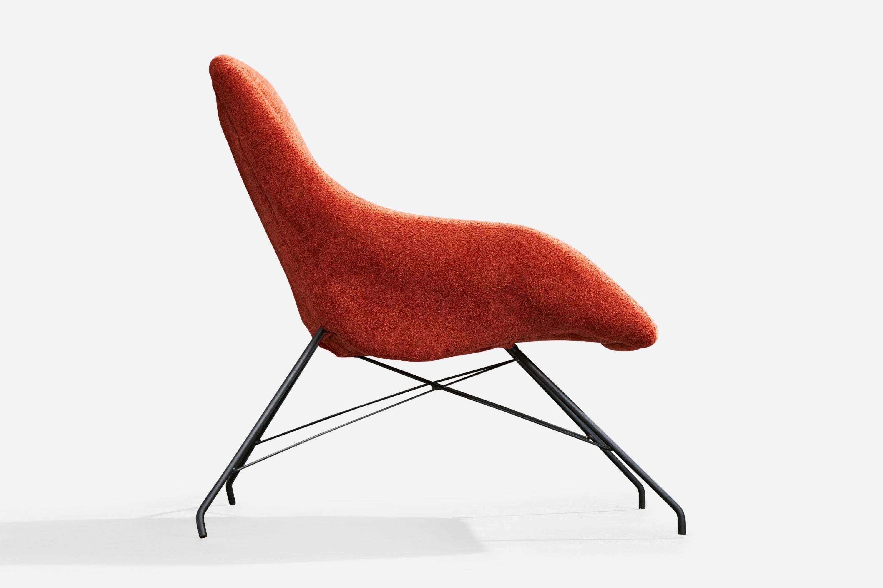 Tissu Designer brésilien, chaises longues, fer, tissu, Brésil, années 1950 en vente