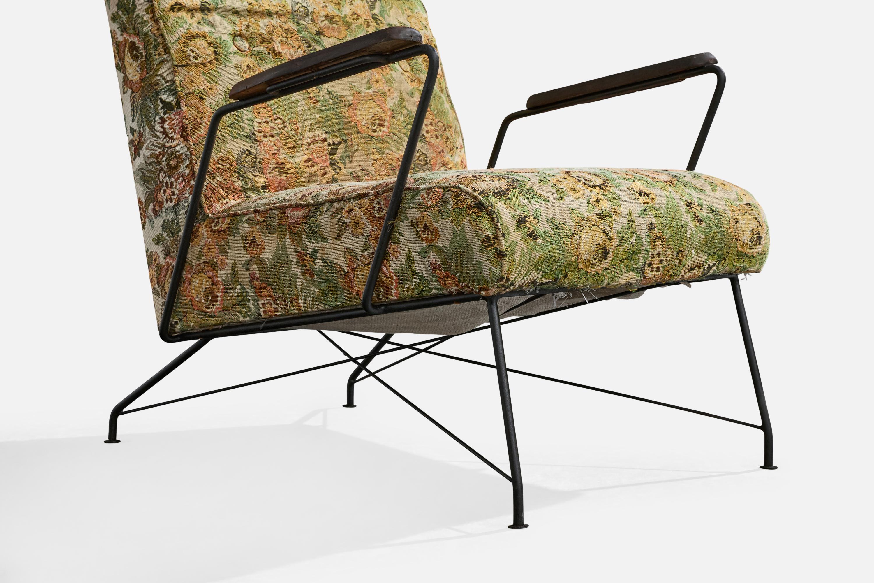 Diseñador brasileño, Sillas de salón, Hierro, Madera, Tela, Brasil, Años 1960 en venta 6