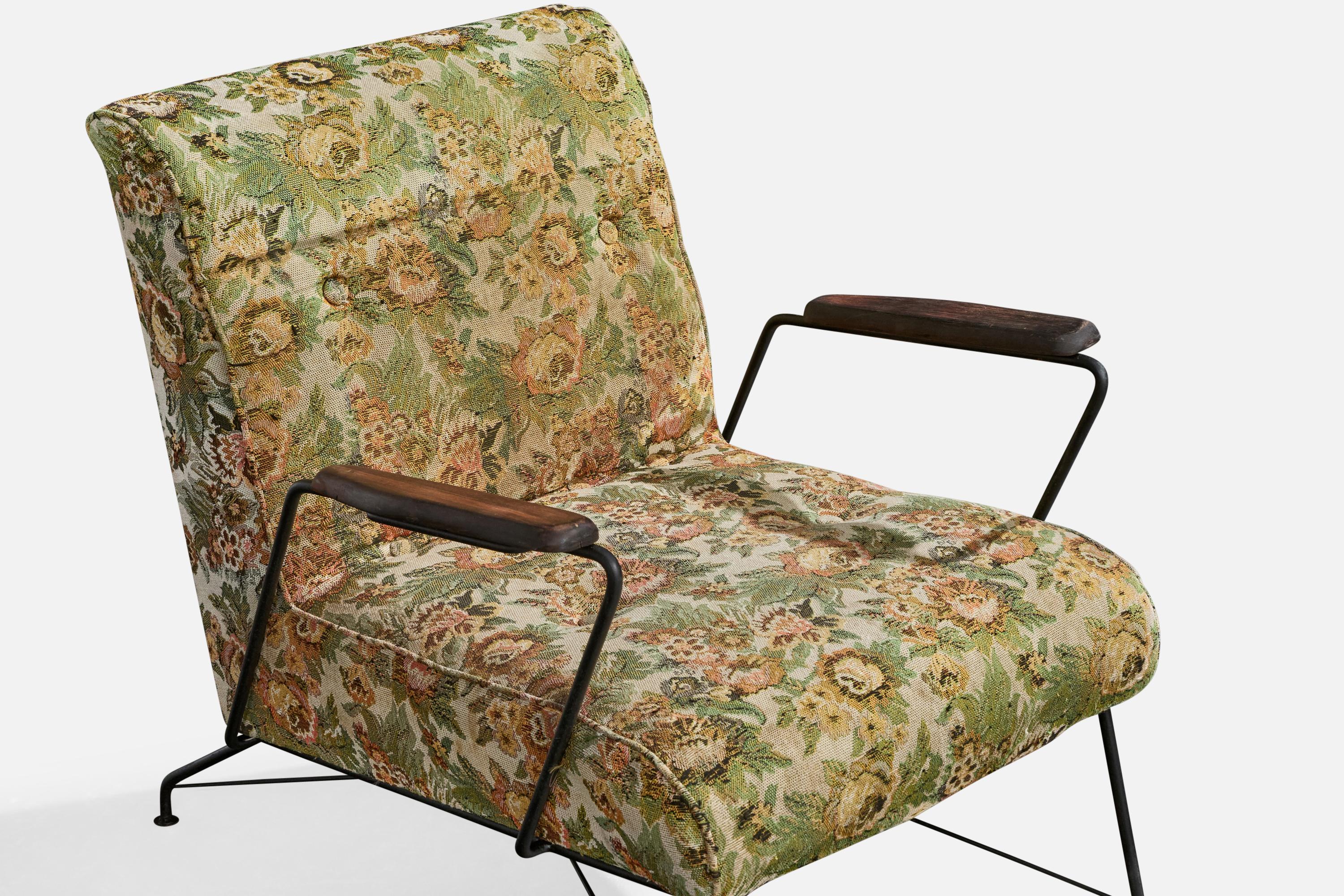 Diseñador brasileño, Sillas de salón, Hierro, Madera, Tela, Brasil, Años 1960 en venta 3