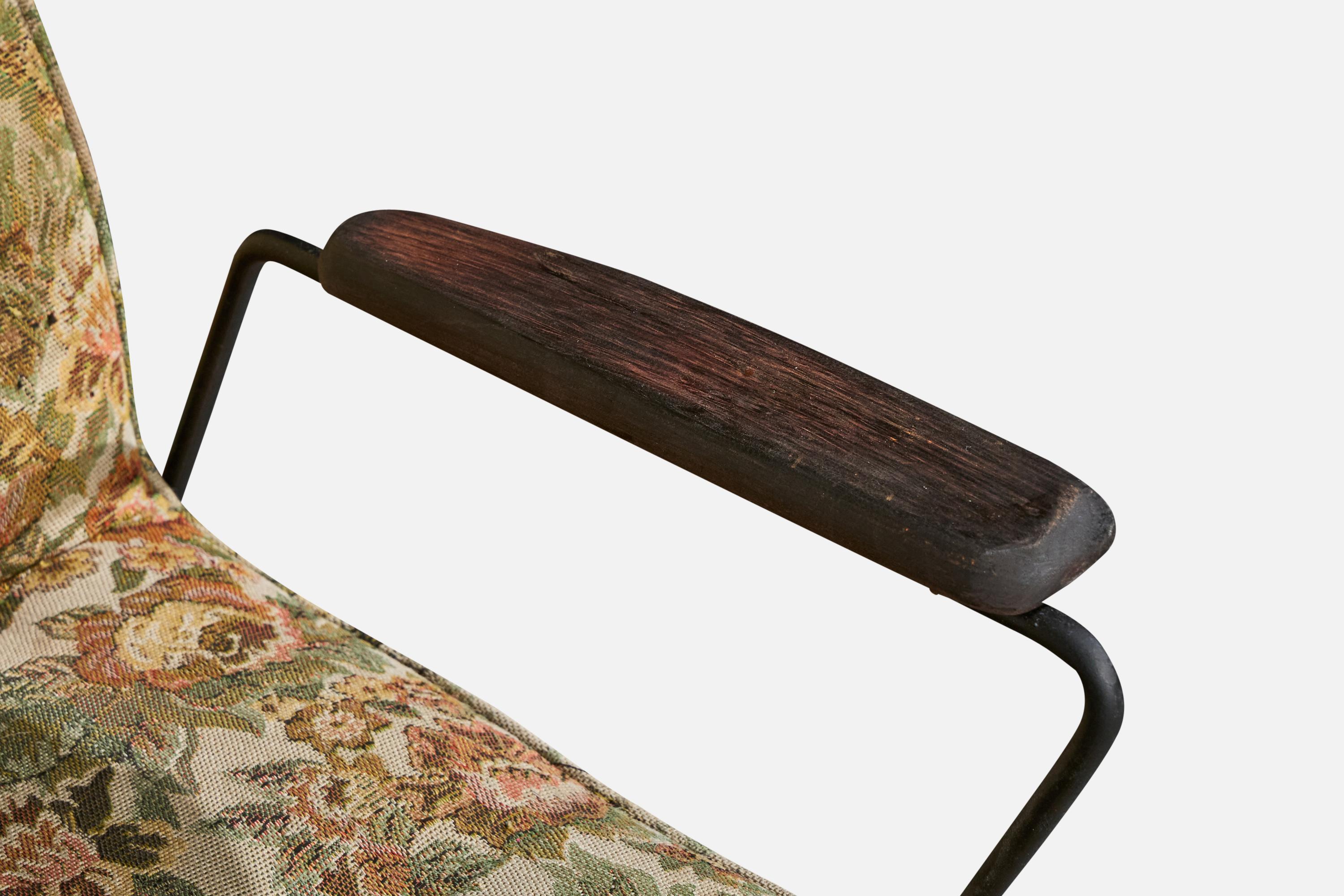 Diseñador brasileño, Sillas de salón, Hierro, Madera, Tela, Brasil, Años 1960 en venta 4