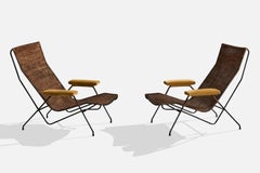 Brasilianischer Designer, Loungesessel, Metall, Rattan, Mohair, Brasilien, 1950er Jahre