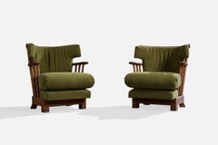Designer brésilien, chaises longues, rotin, tissu, Brésil, années 1960
