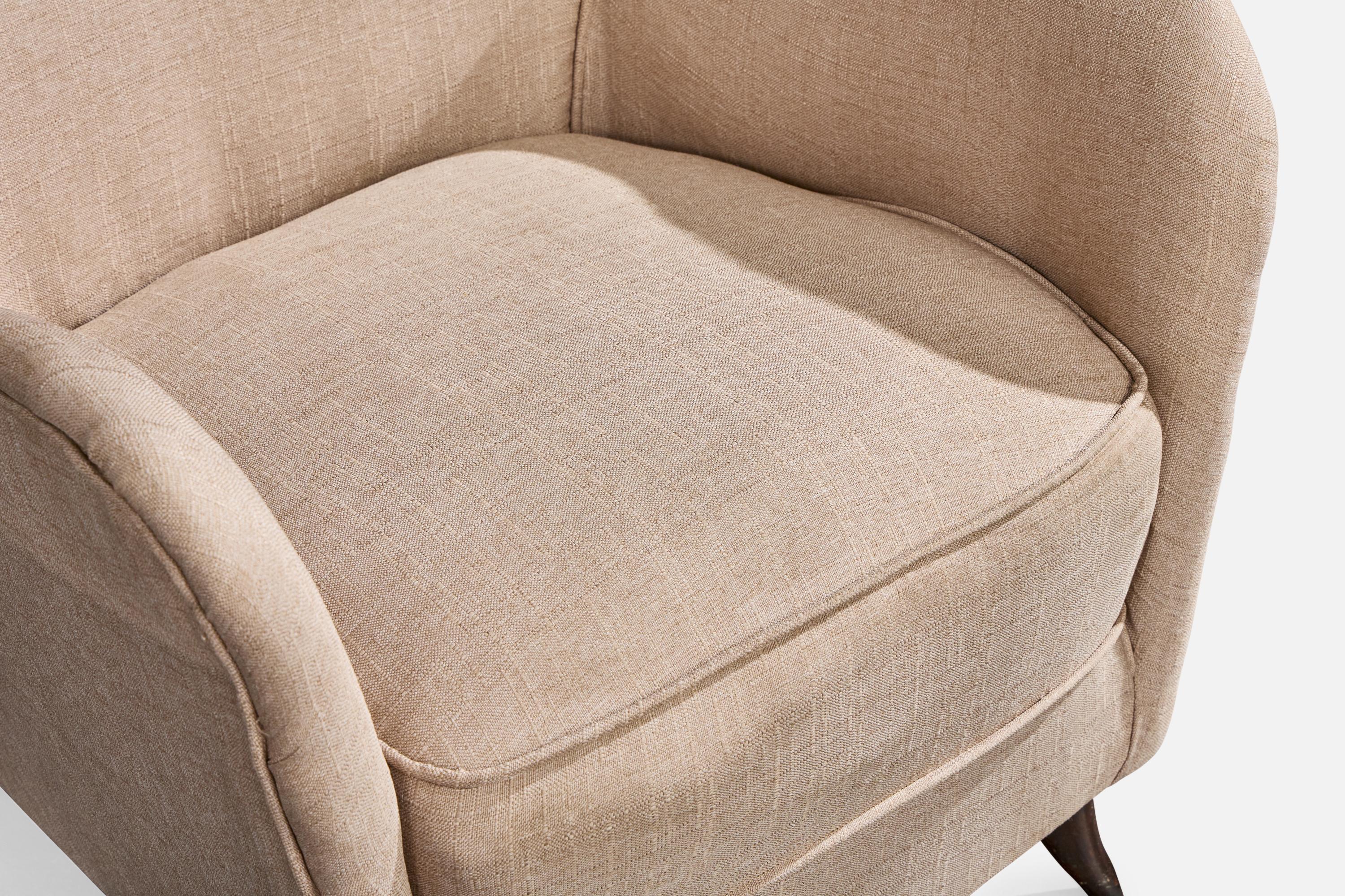 Designer brésilien, chaises longues, Wood, tissu, Brésil, années 1950 en vente 3