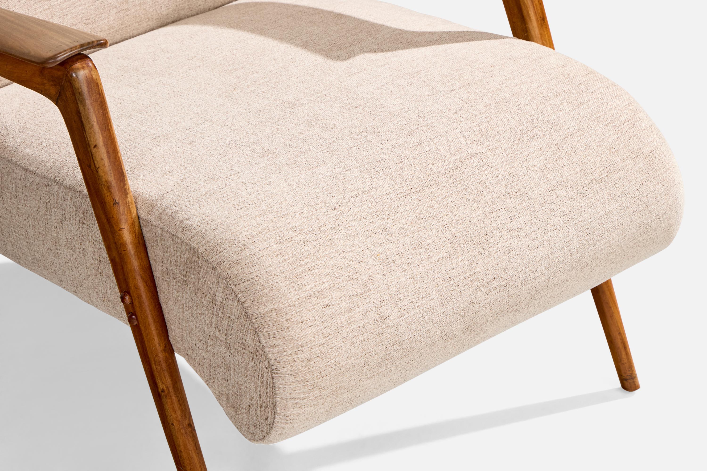 Designer brésilien, chaises longues, Wood, tissu, Brésil, années 1950 4