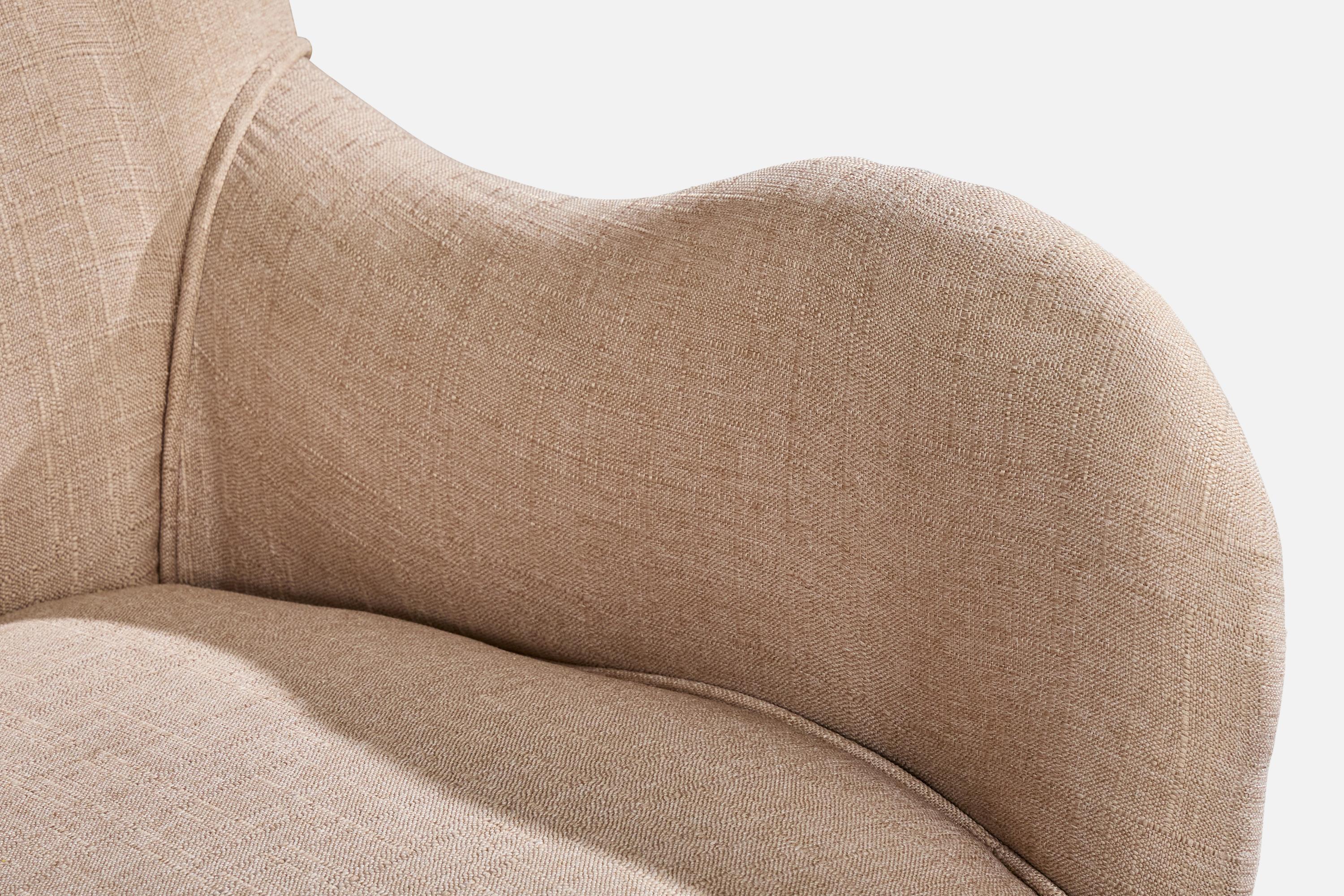 Designer brésilien, chaises longues, Wood, tissu, Brésil, années 1950 en vente 4