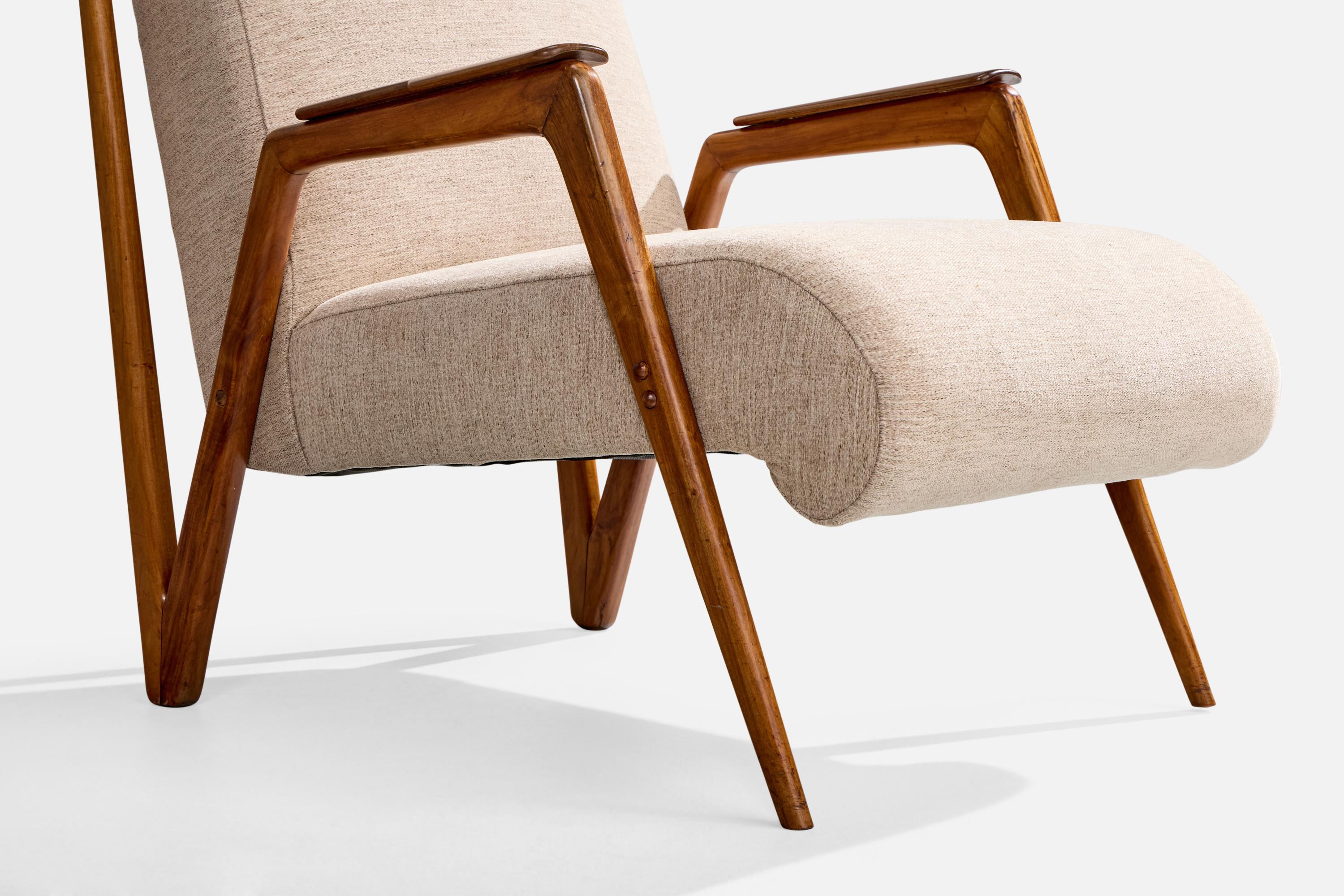 Designer brésilien, chaises longues, Wood, tissu, Brésil, années 1950 5