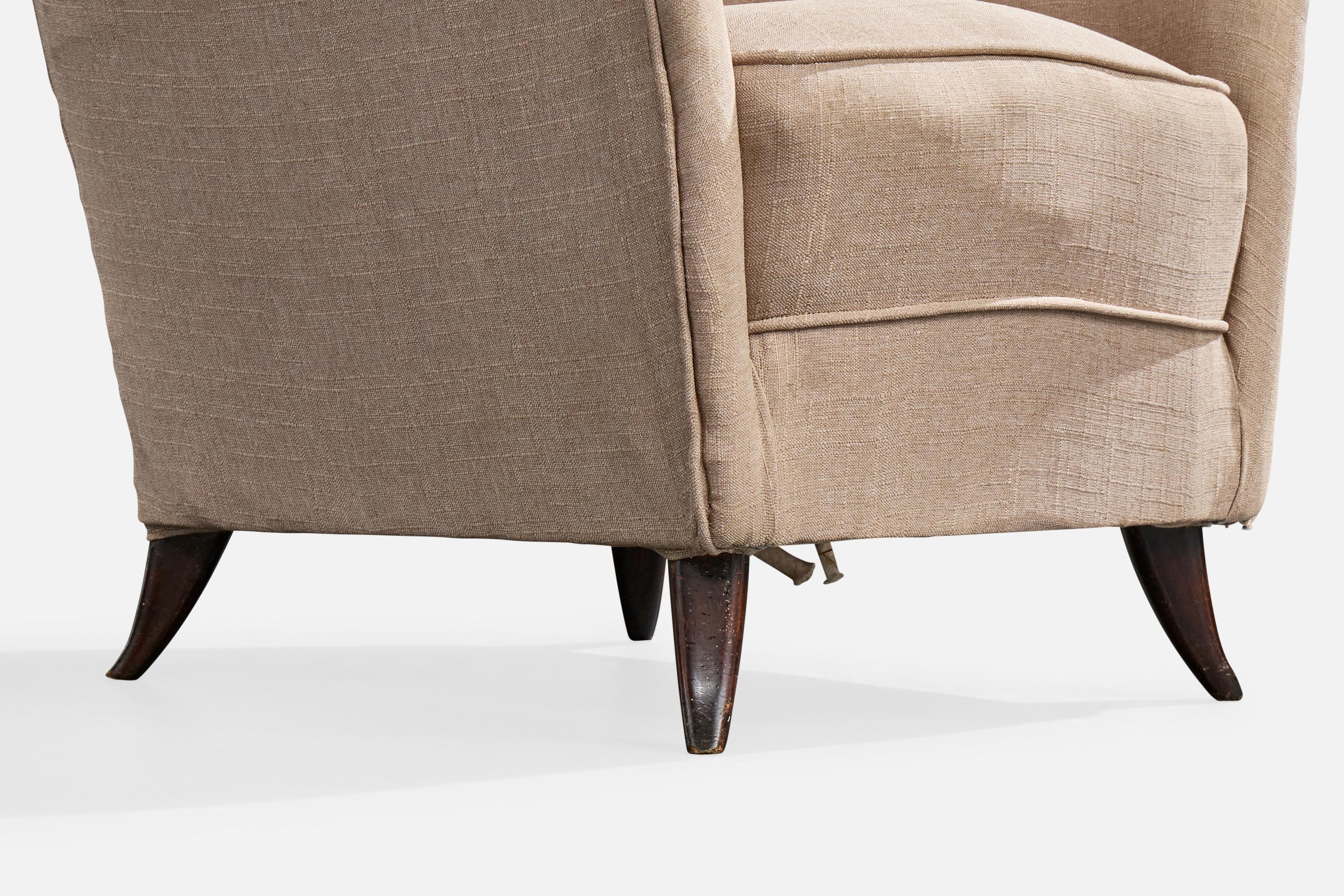 Designer brésilien, chaises longues, Wood, tissu, Brésil, années 1950 en vente 5