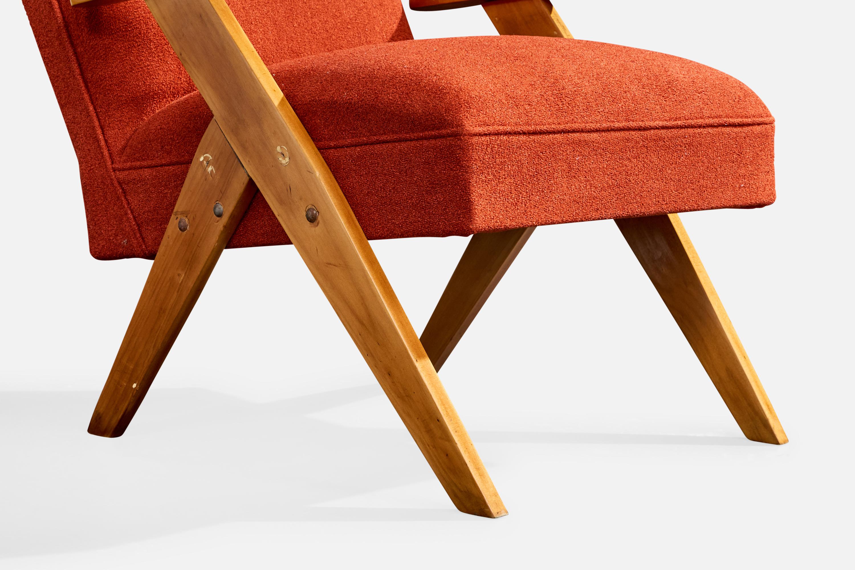 Designer brasiliano, Sedie da salotto, Wood, Fabrice, Brasile, anni '1950 in vendita 5