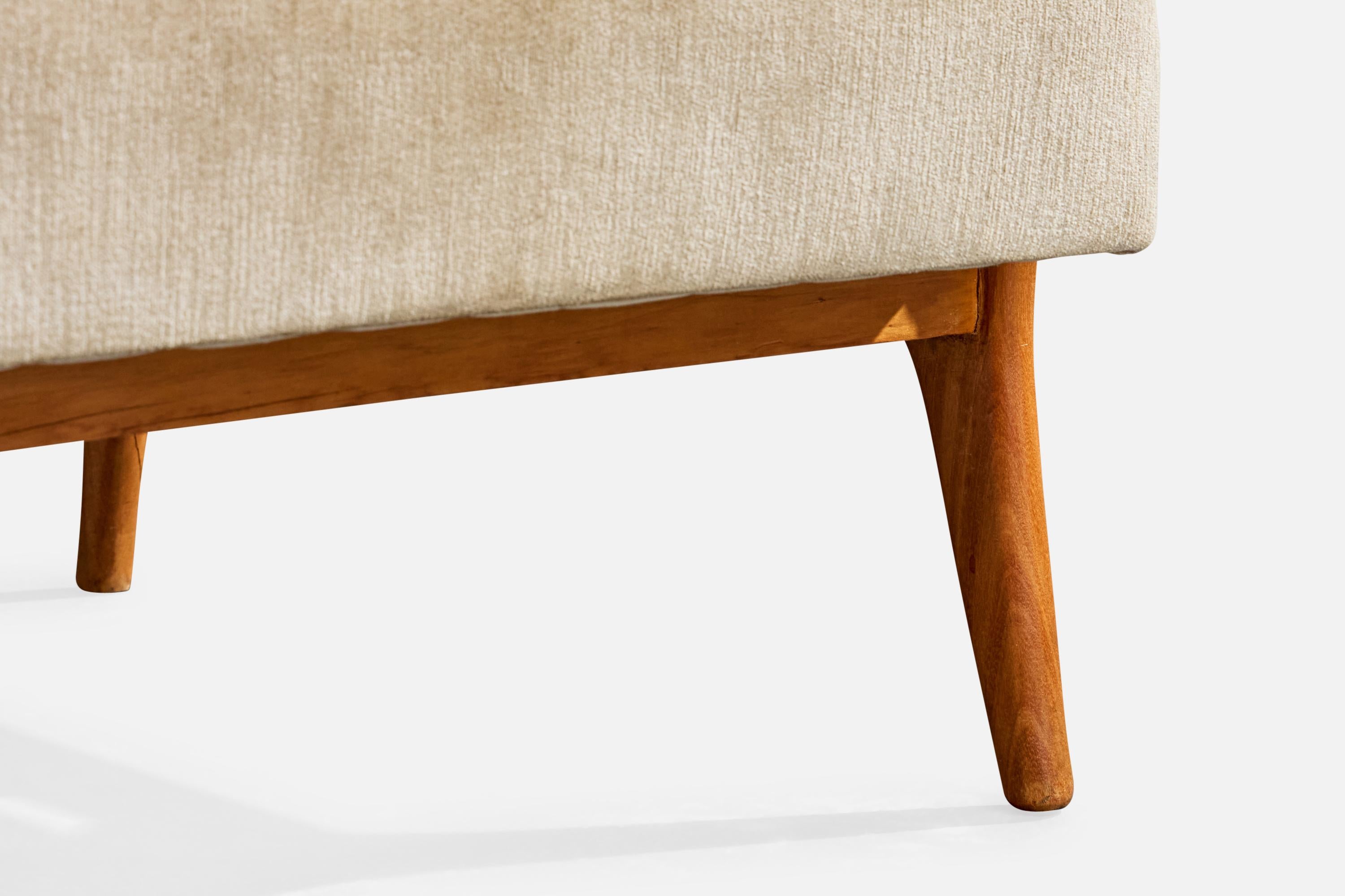 Designer brésilien, chaises longues, Wood, tissu, Brésil, années 1950 en vente 6