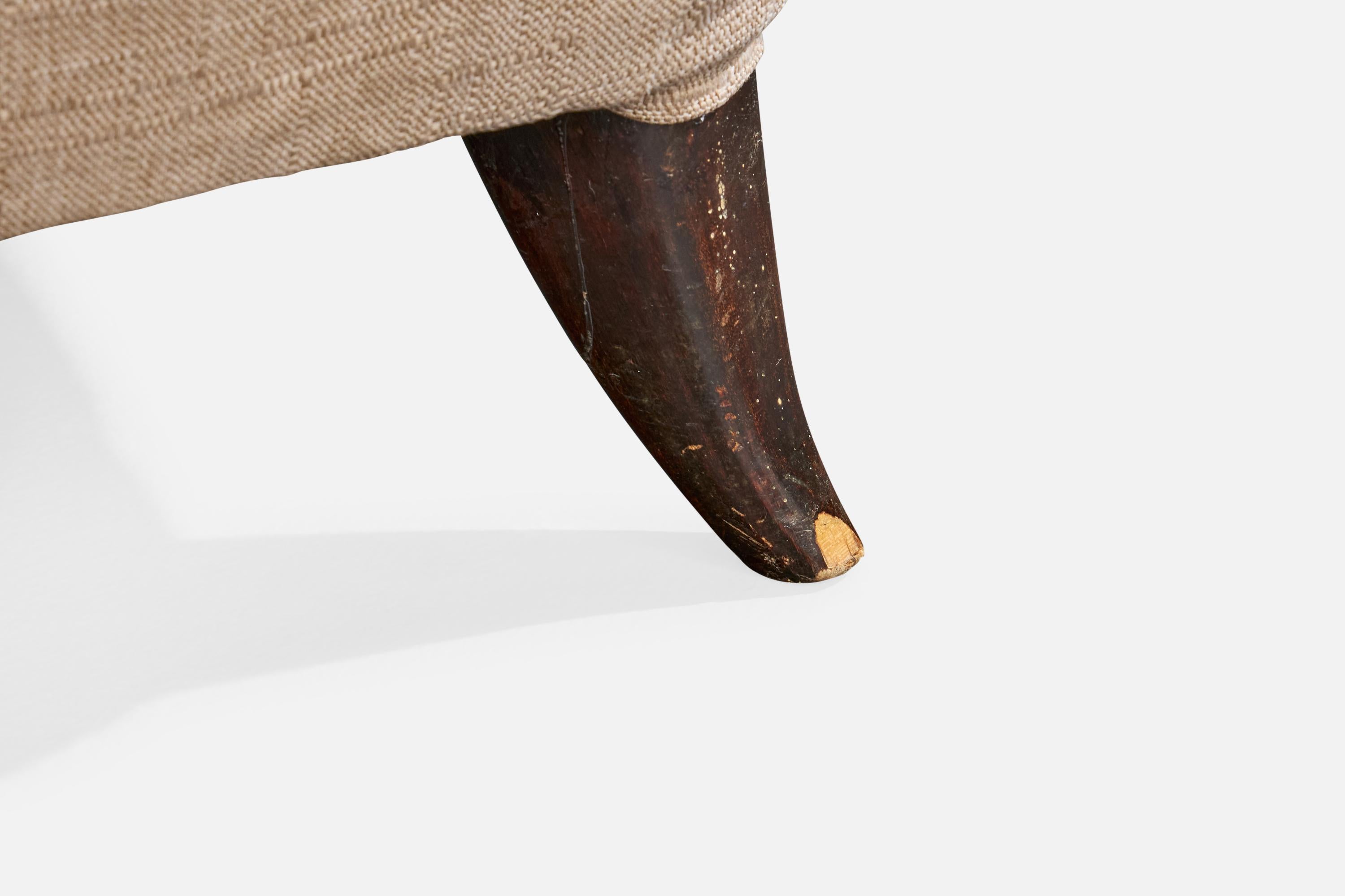 Designer brésilien, chaises longues, Wood, tissu, Brésil, années 1950 en vente 7