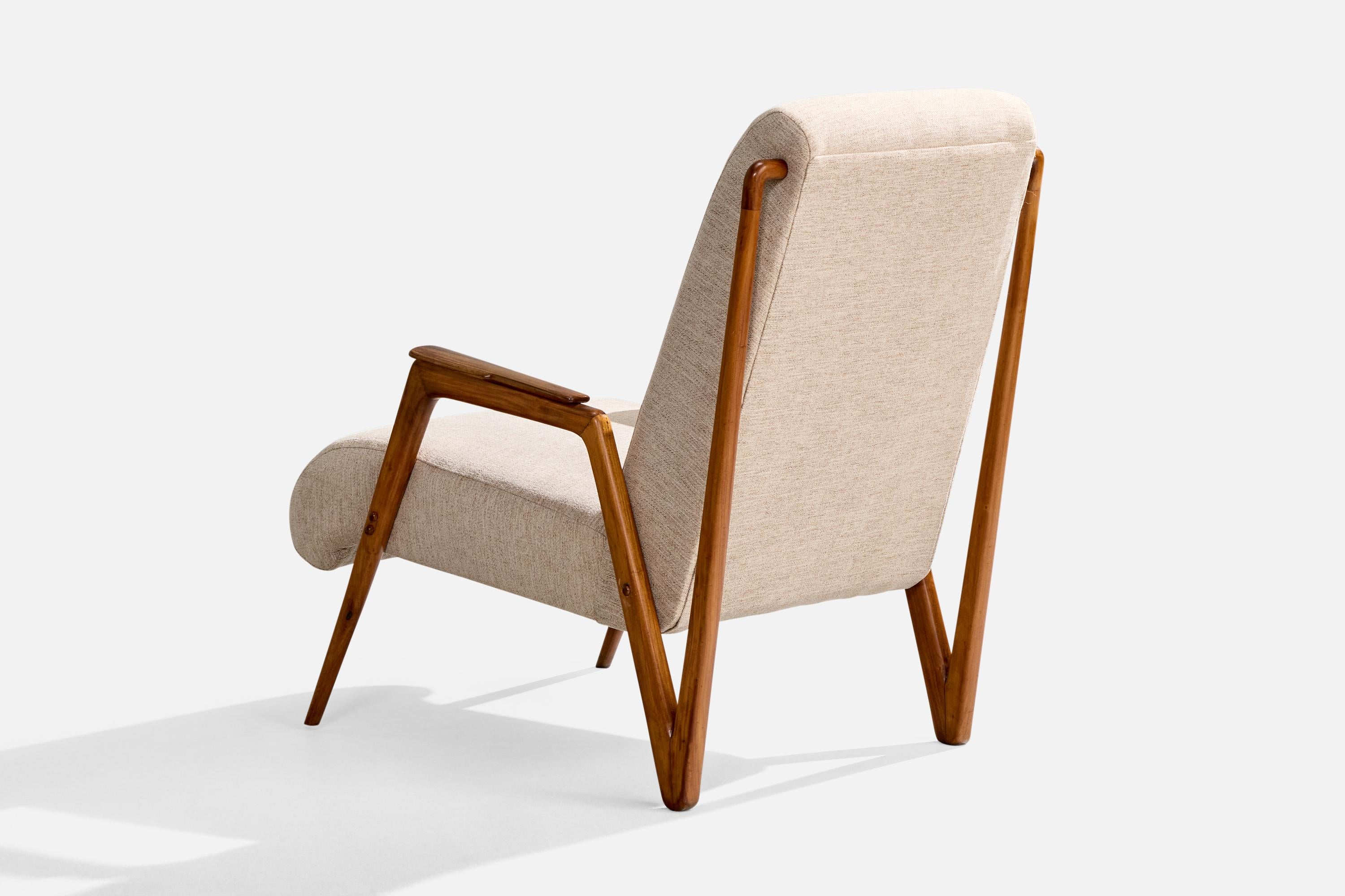 Milieu du XXe siècle Designer brésilien, chaises longues, Wood, tissu, Brésil, années 1950