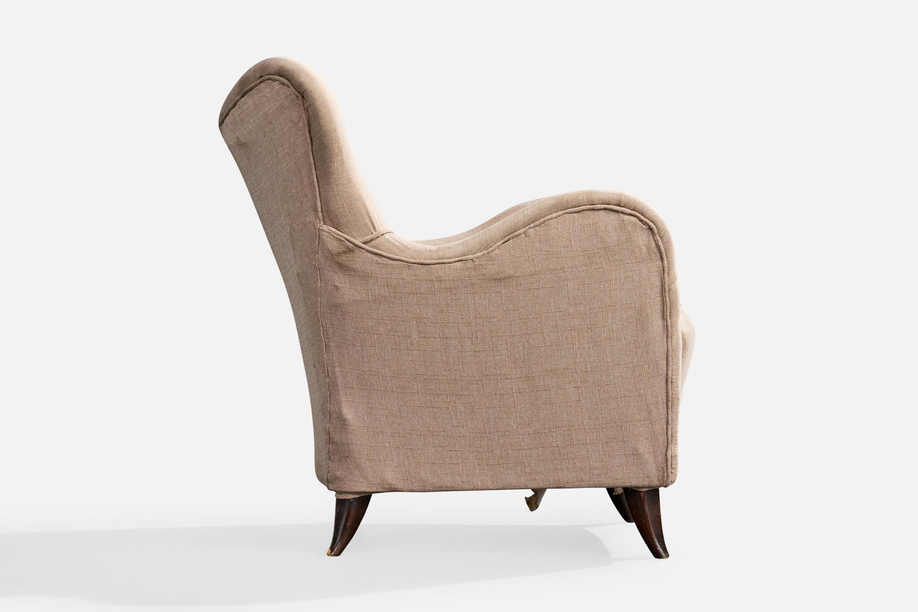 Milieu du XXe siècle Designer brésilien, chaises longues, Wood, tissu, Brésil, années 1950 en vente