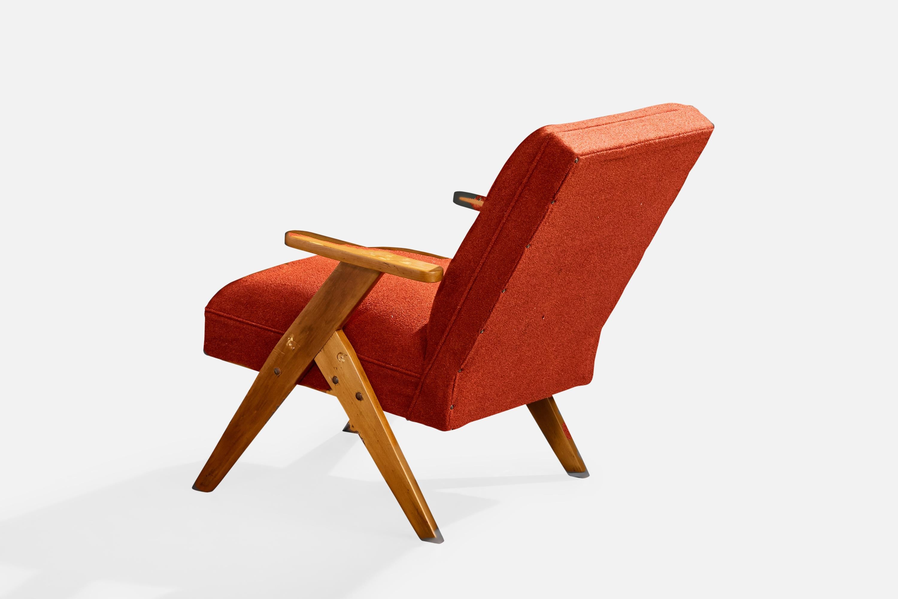 Metà XX secolo Designer brasiliano, Sedie da salotto, Wood, Fabrice, Brasile, anni '1950 in vendita