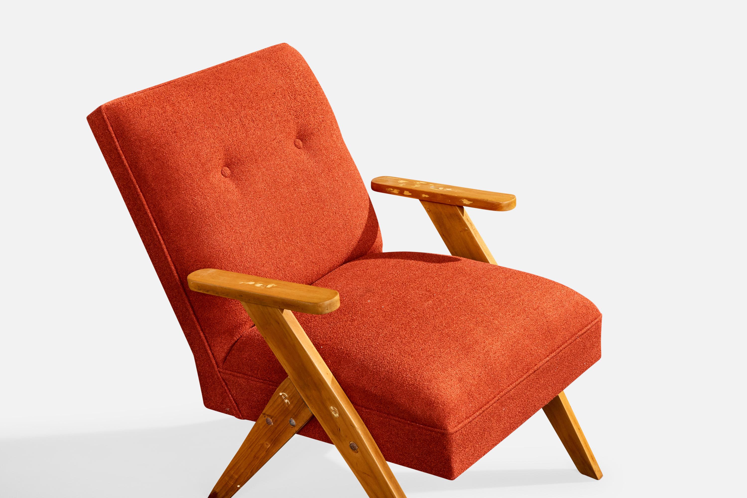 Designer brasiliano, Sedie da salotto, Wood, Fabrice, Brasile, anni '1950 in vendita 1