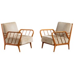 Diseñador brasileño, Sillas de salón, Madera, Tela, Brasil, Años 1950