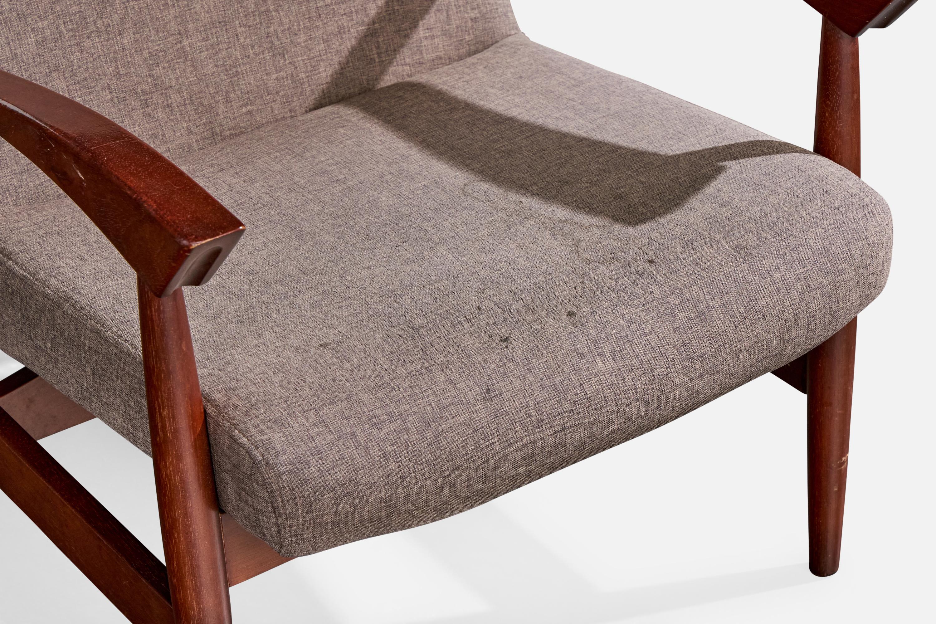 Designer brésilien, chaises longues, Wood, tissu, Brésil, années 1960 en vente 4