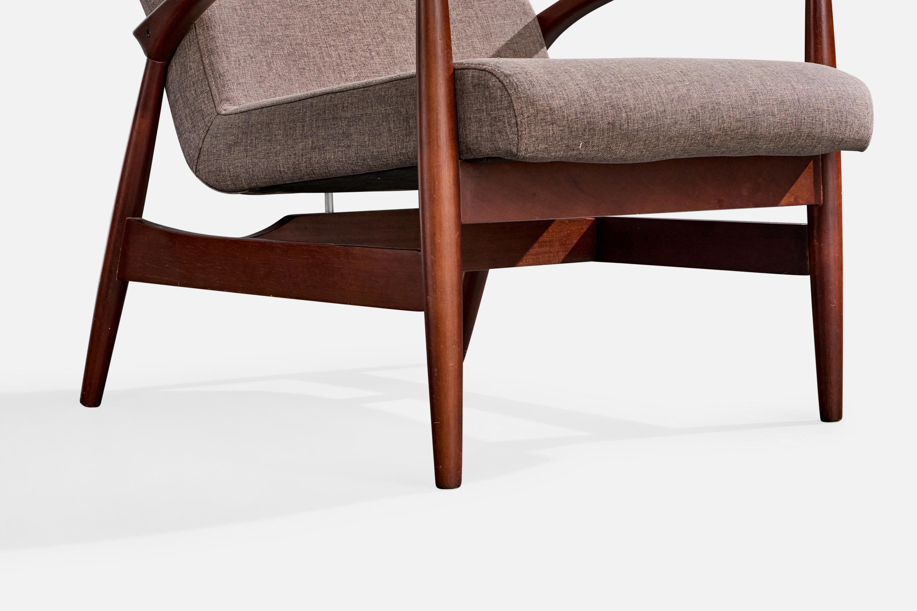 Designer brésilien, chaises longues, Wood, tissu, Brésil, années 1960 en vente 5