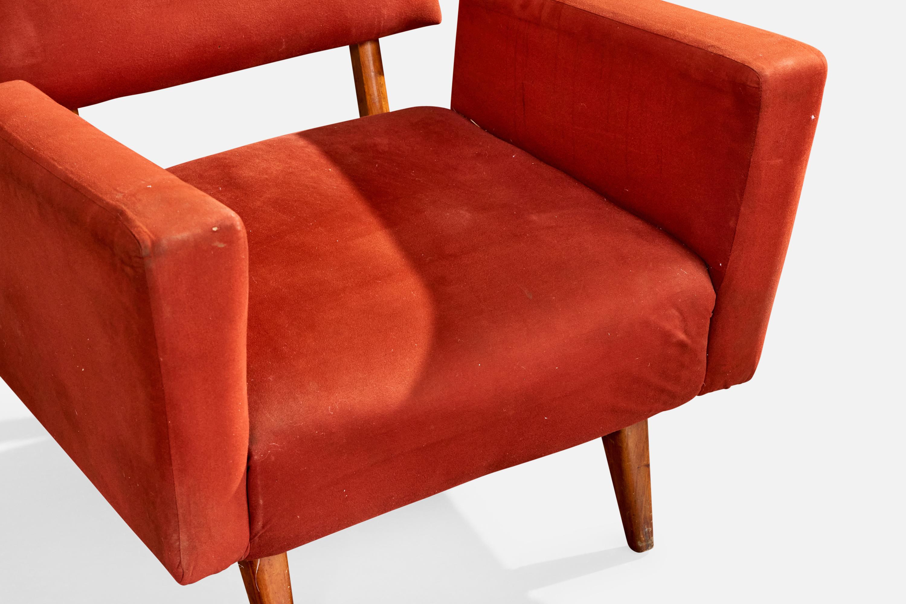 Designer brasiliano, Sedie da salotto, Wood, Fabrice, Brasile, anni '1960 in vendita 5