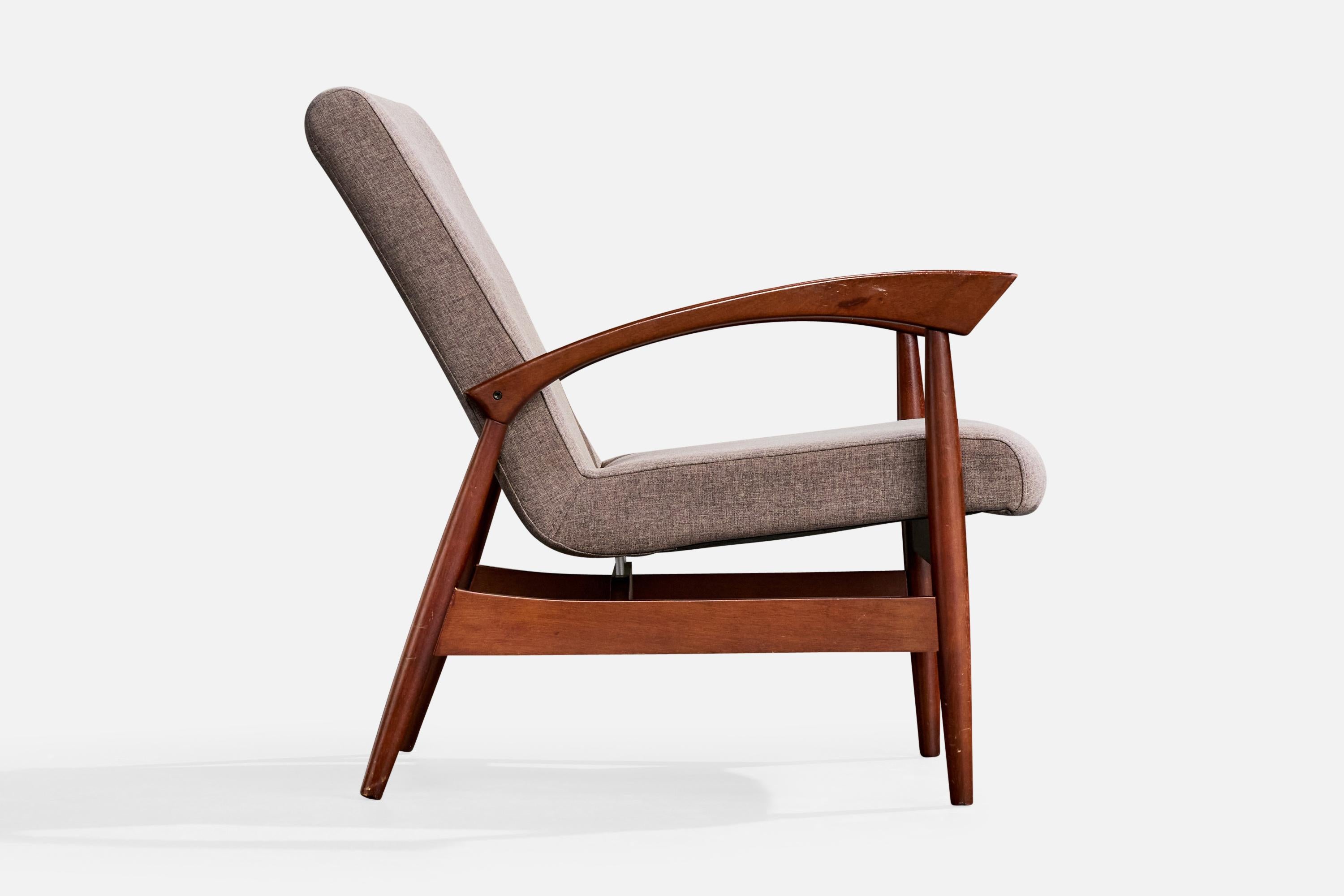 Tissu Designer brésilien, chaises longues, Wood, tissu, Brésil, années 1960 en vente