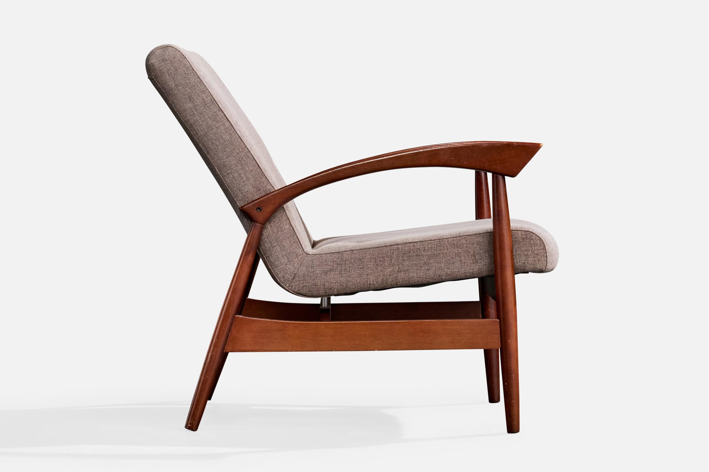 Tissu Designer brésilien, chaises longues, Wood, tissu, Brésil, années 1960 en vente