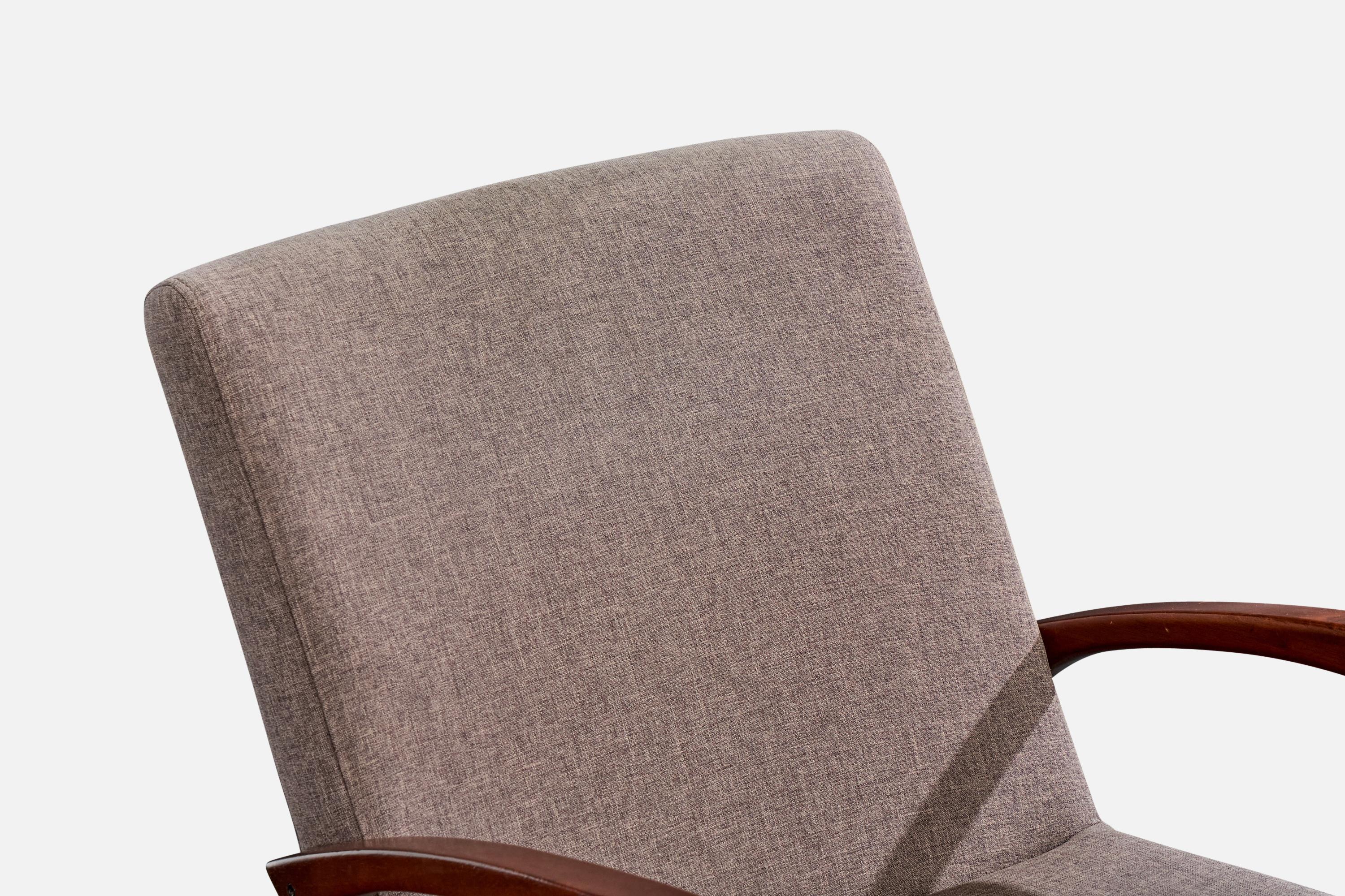 Designer brésilien, chaises longues, Wood, tissu, Brésil, années 1960 en vente 2