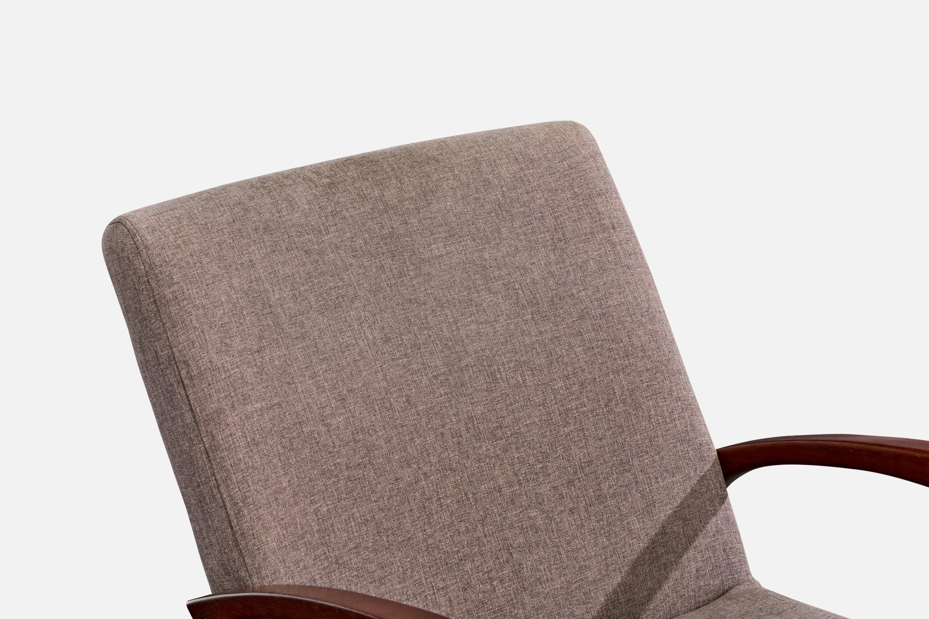 Designer brésilien, chaises longues, Wood, tissu, Brésil, années 1960 en vente 2