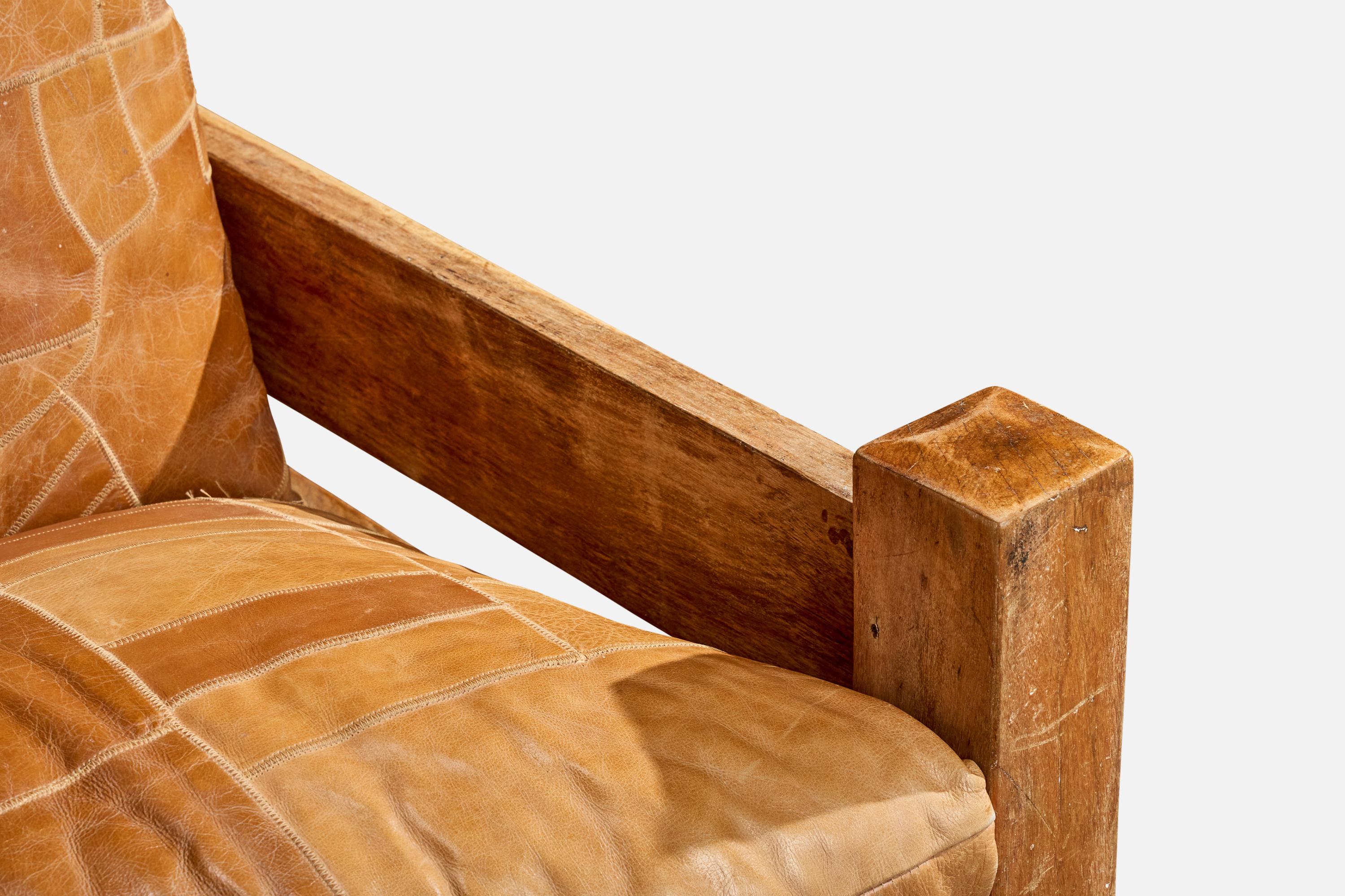 Brasilianischer Designer, Lounge-Sessel, Holz, Leder, Brasilien, 1970er Jahre im Angebot 5