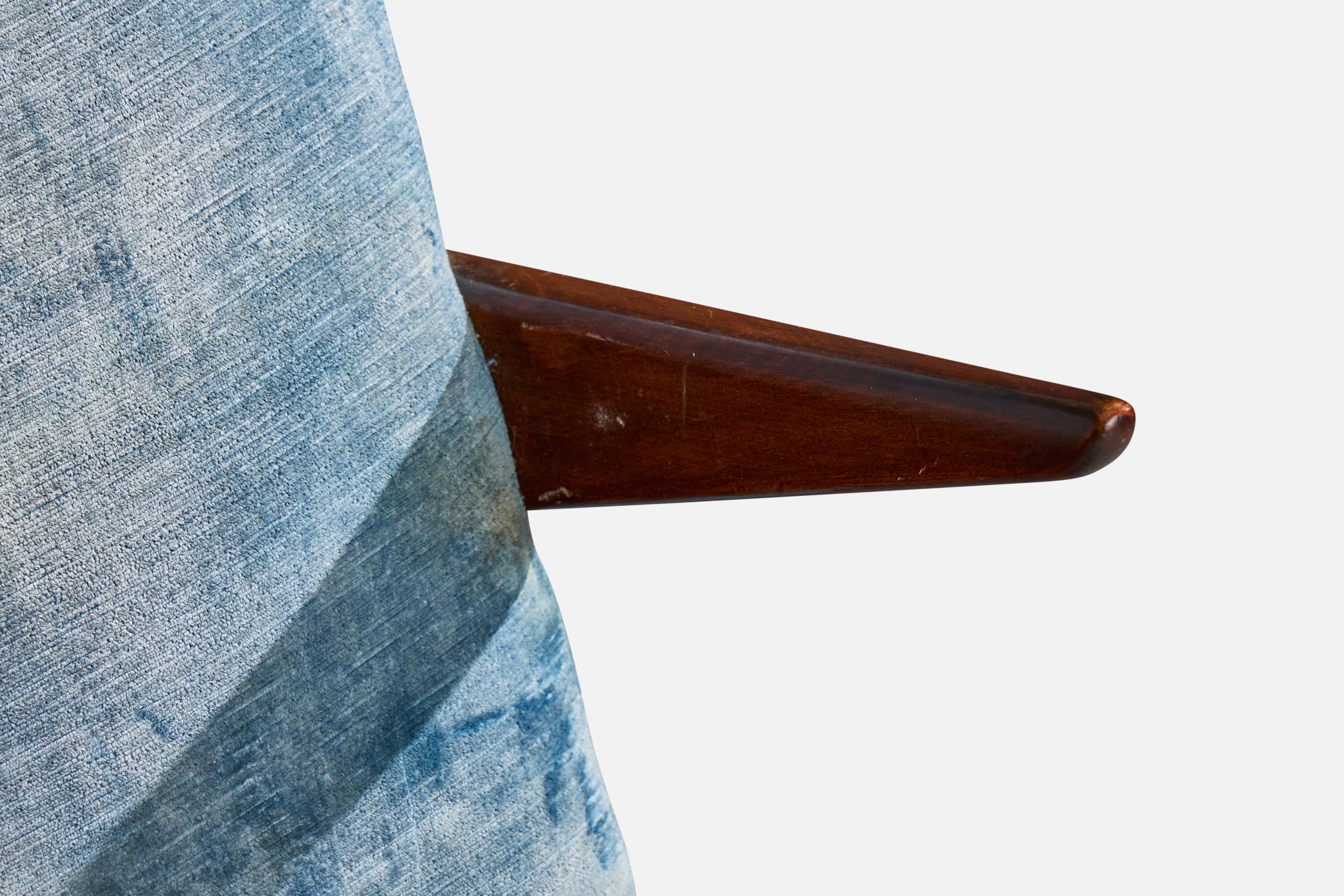 Diseñador brasileño, Sillas de salón, Madera, Terciopelo, Brasil, Años 50 en venta 4