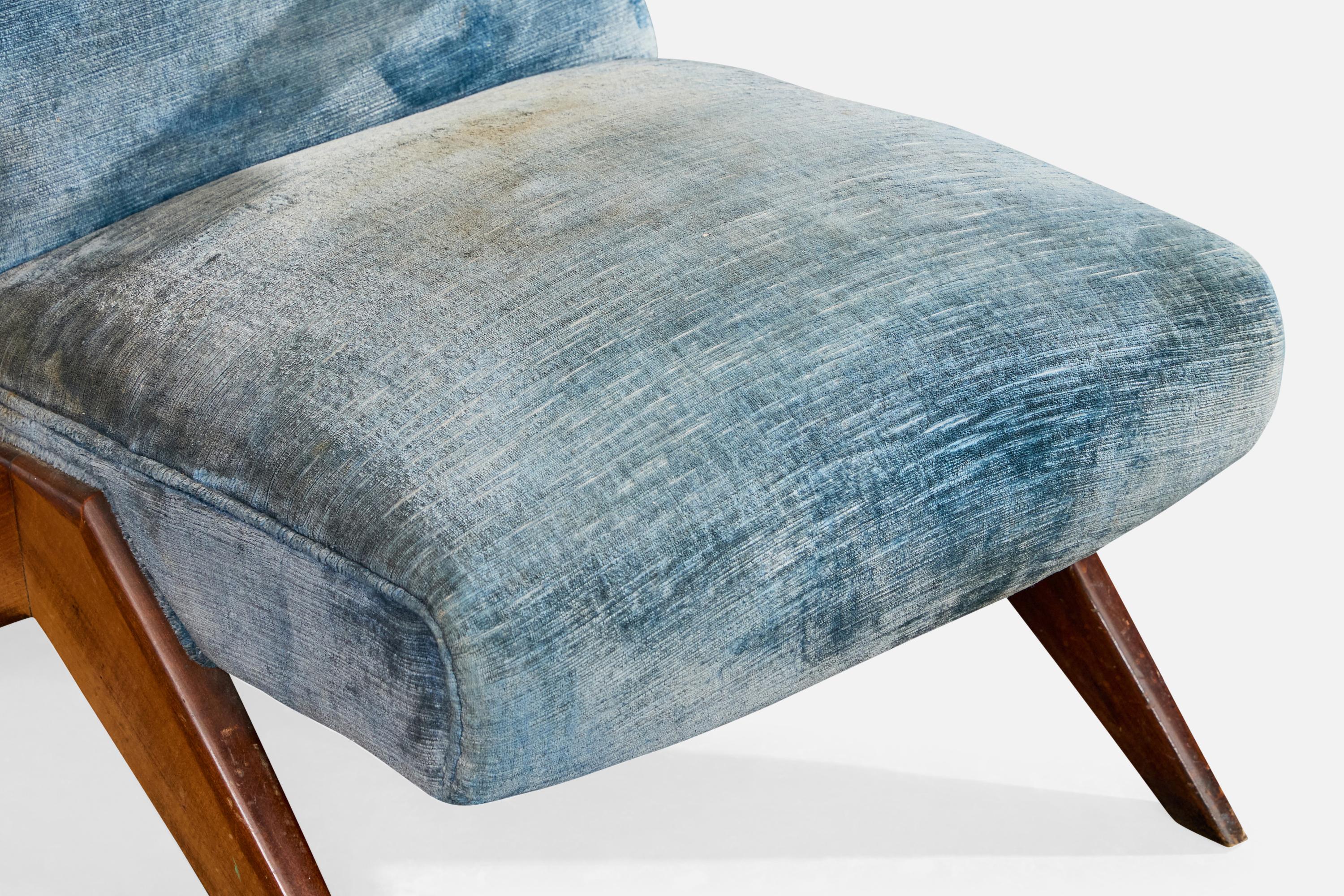 Diseñador brasileño, Sillas de salón, Madera, Terciopelo, Brasil, Años 50 en venta 5