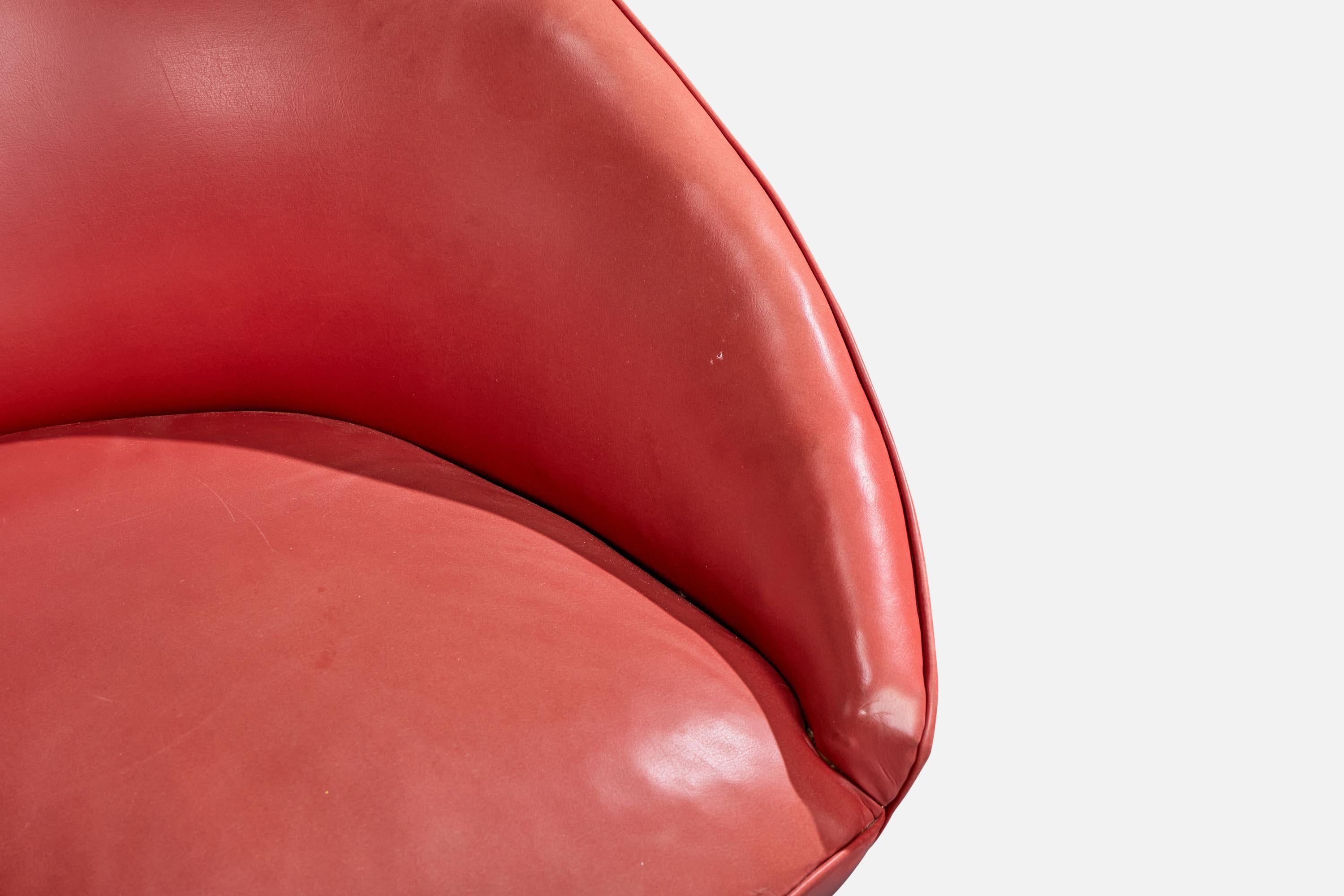 Designer brésilien, chaises longues, Wood, Vinyl, Brésil, années 1950 en vente 3