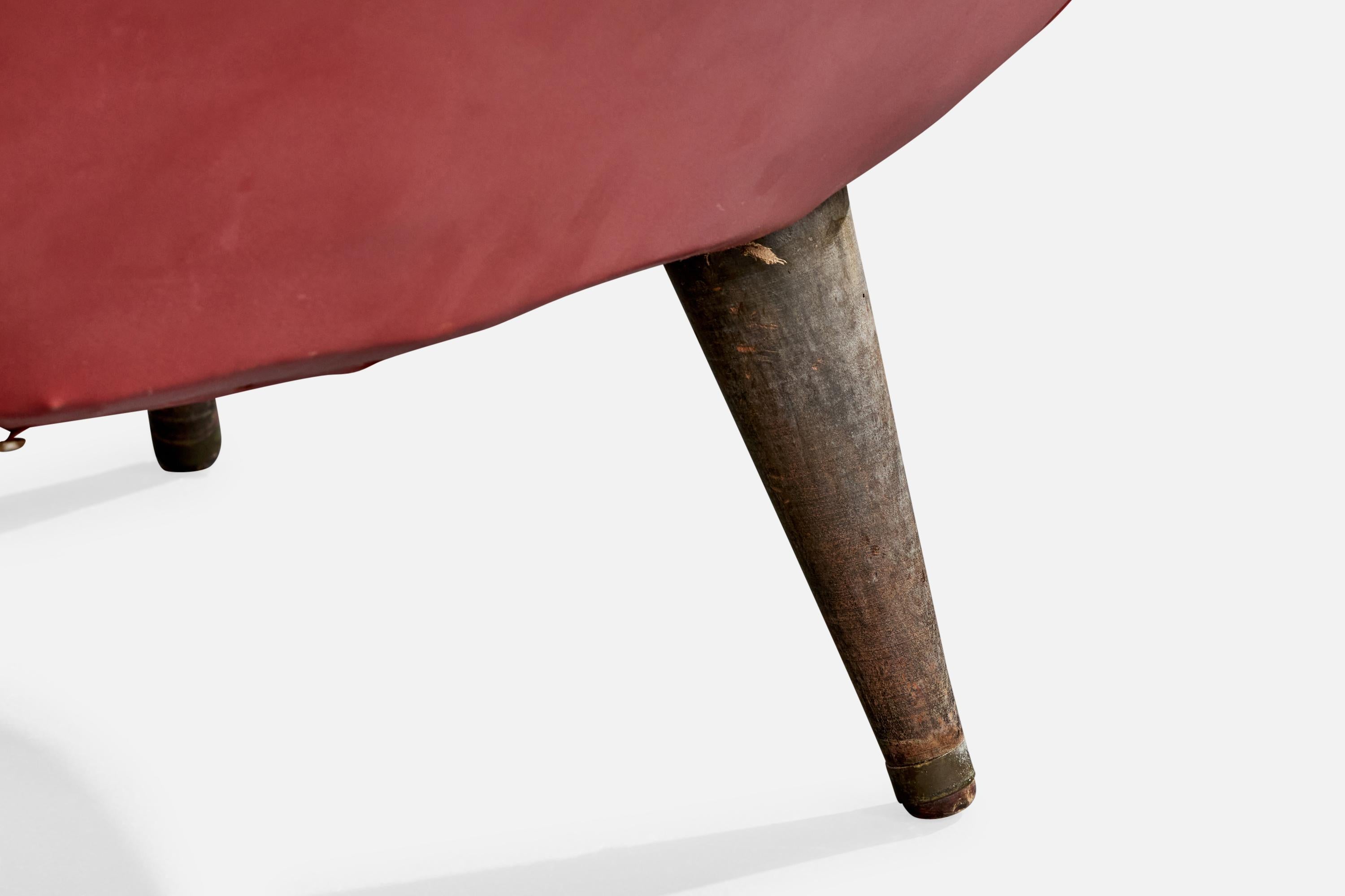 Designer brésilien, chaises longues, Wood, Vinyl, Brésil, années 1950 en vente 7