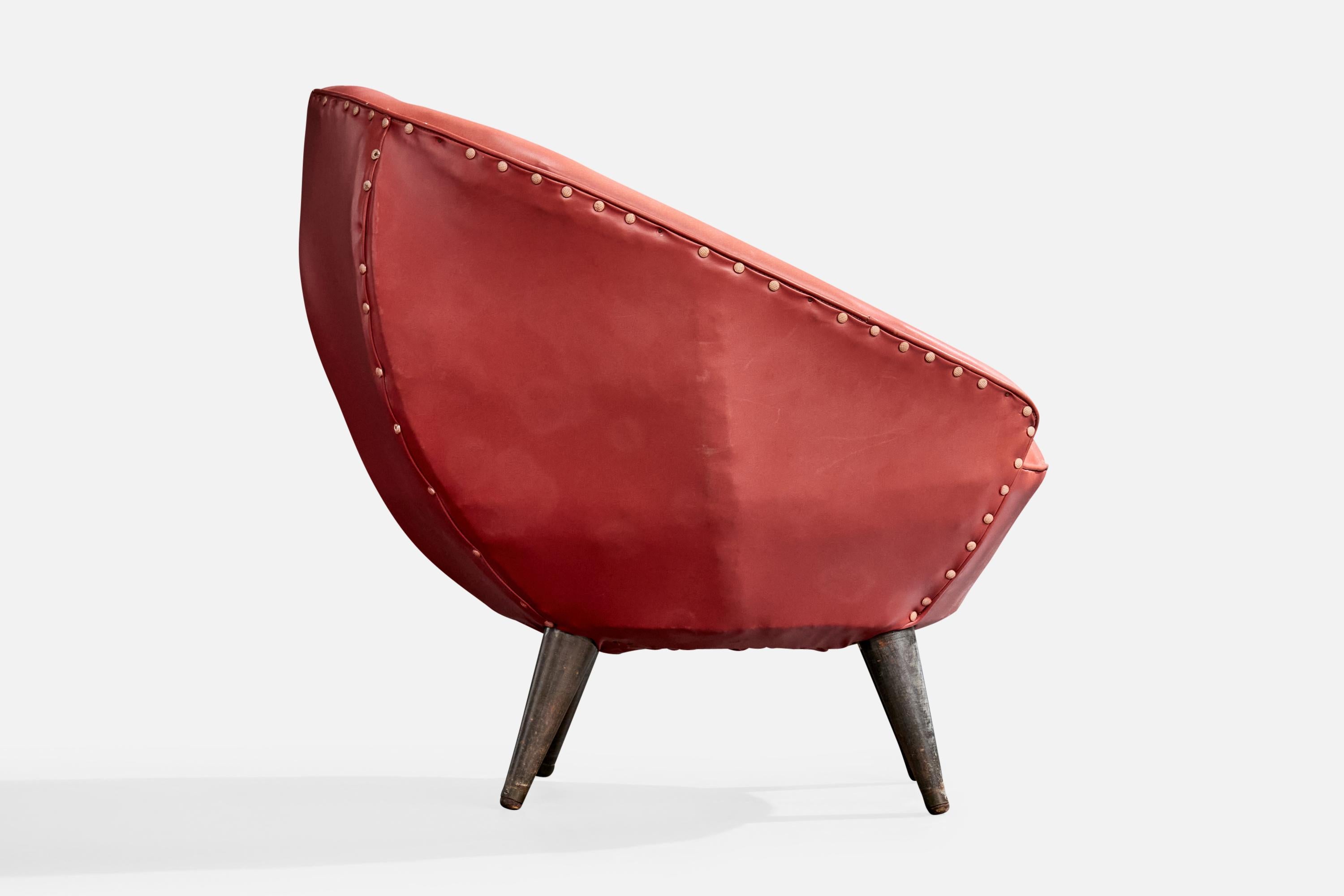 Bois Designer brésilien, chaises longues, Wood, Vinyl, Brésil, années 1950 en vente