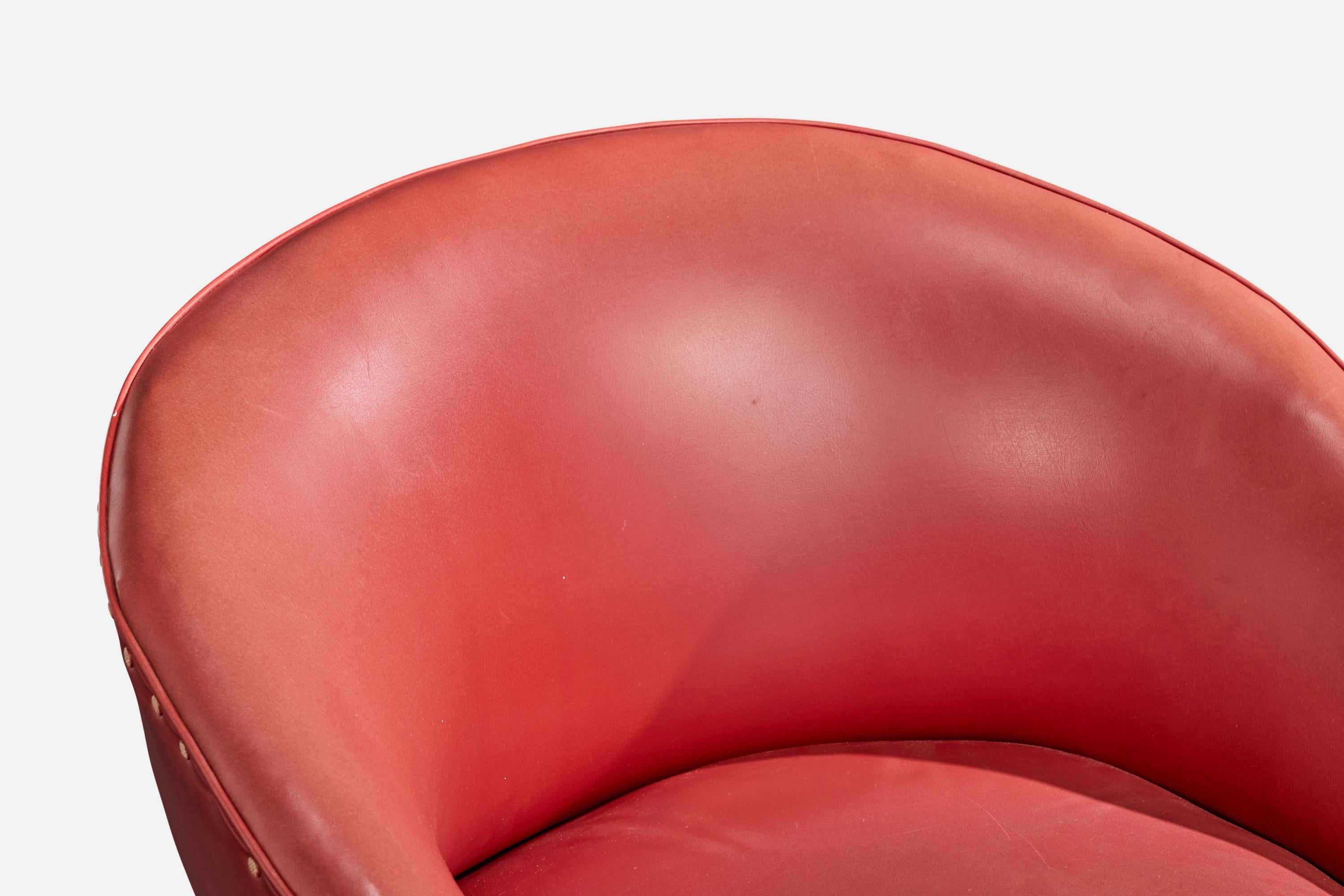 Designer brésilien, chaises longues, Wood, Vinyl, Brésil, années 1950 en vente 2