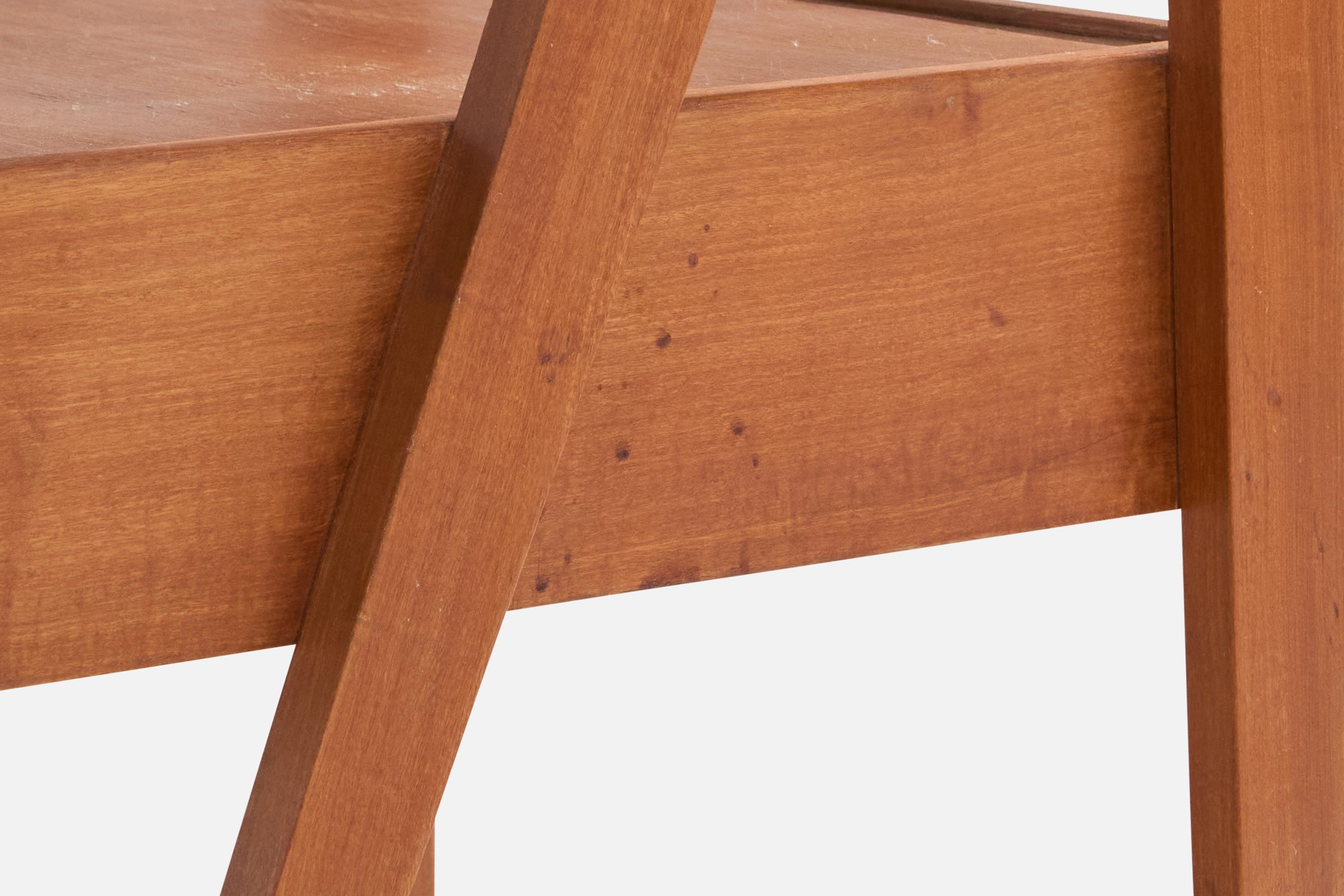 Brazilian Designer, Nightstands, Wood, Glass, Brazil, 1950s For Sale 5