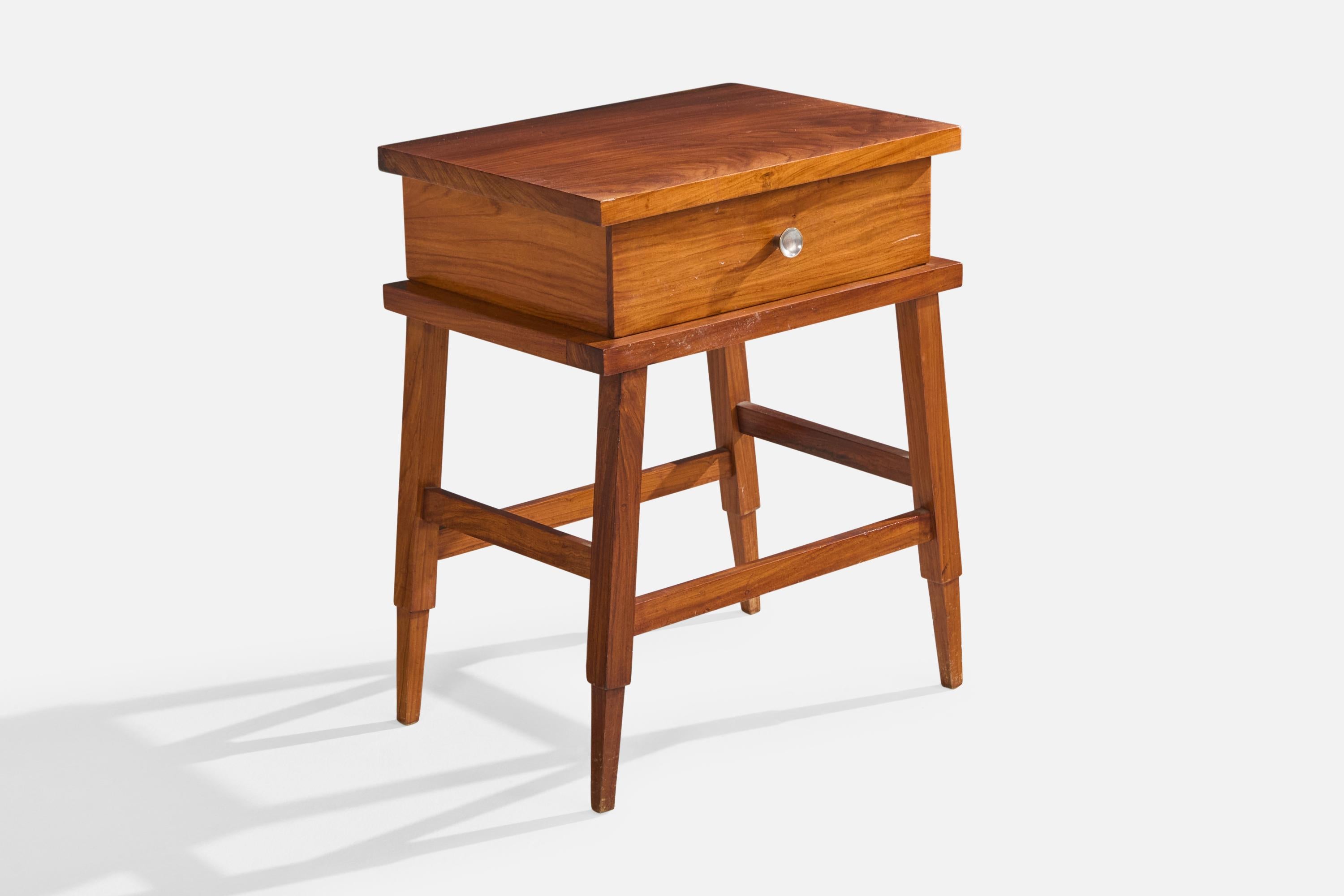 Brazilian Designer, Nightstands, Wood, Metal, Brazil, 1950s In Good Condition For Sale In High Point, NC
