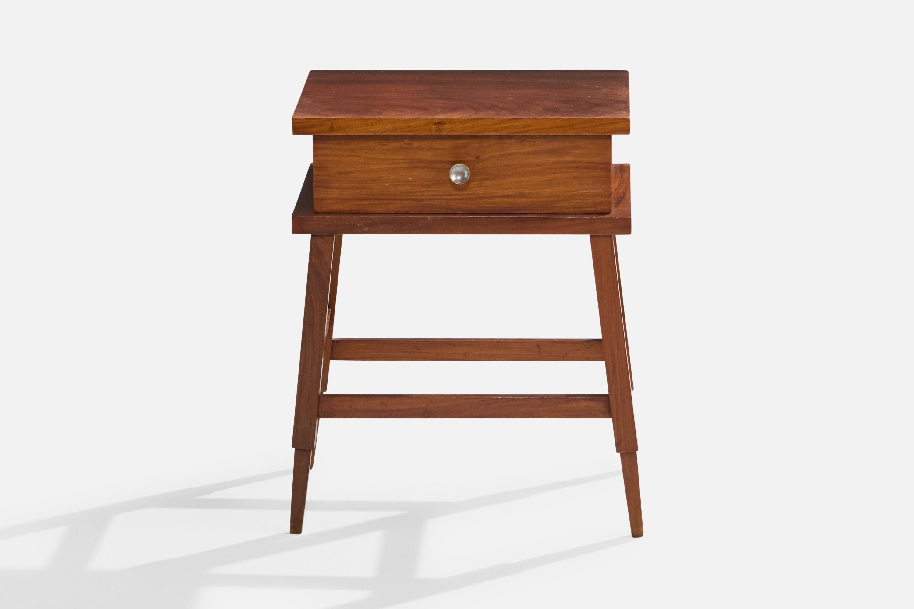 Mid-20th Century Brazilian Designer, Nightstands, Wood, Metal, Brazil, 1950s For Sale
